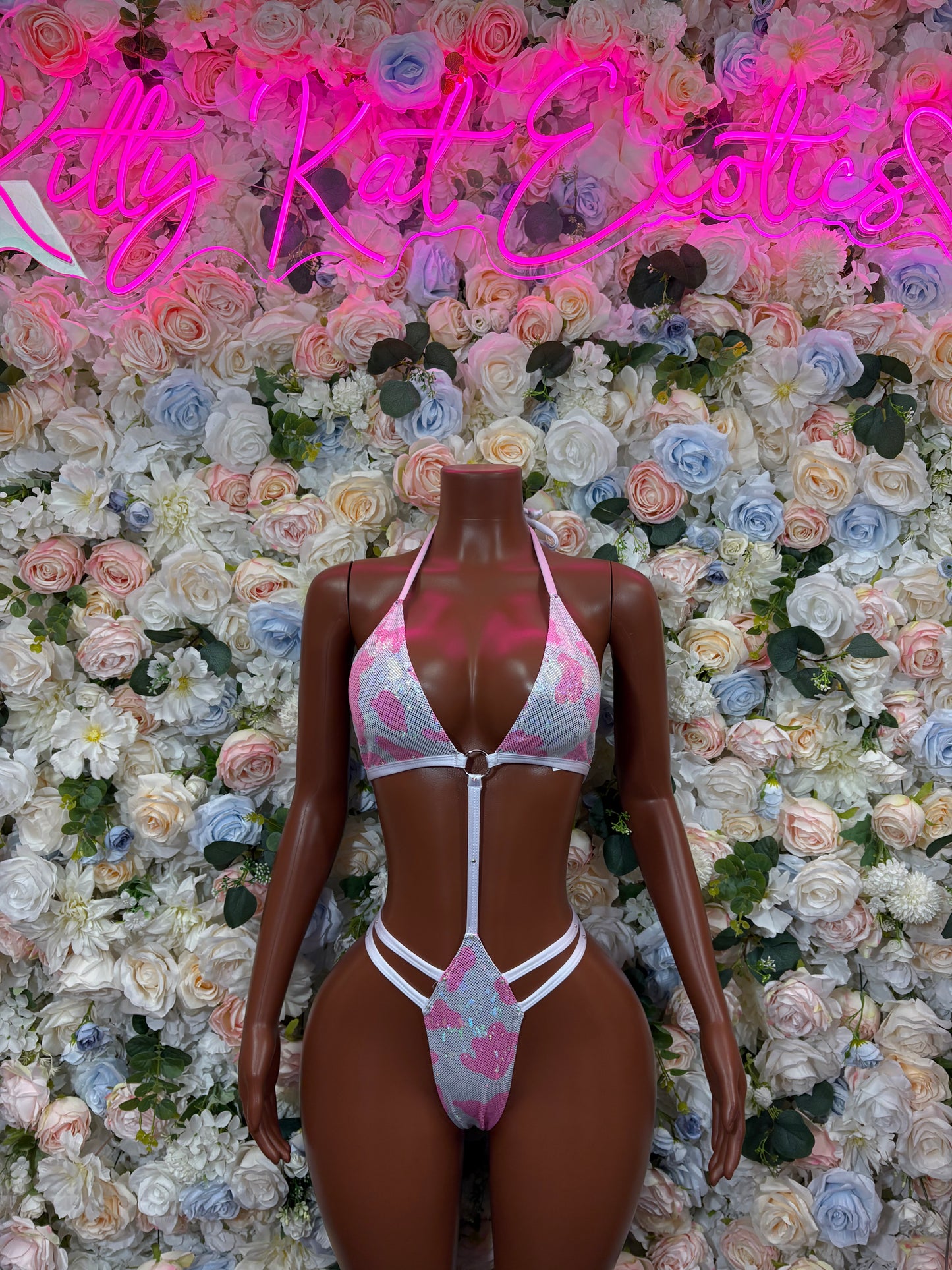 Pink Cow Print Exotic Festival Rave Bikini Set - Sexy Dancewear Bikini