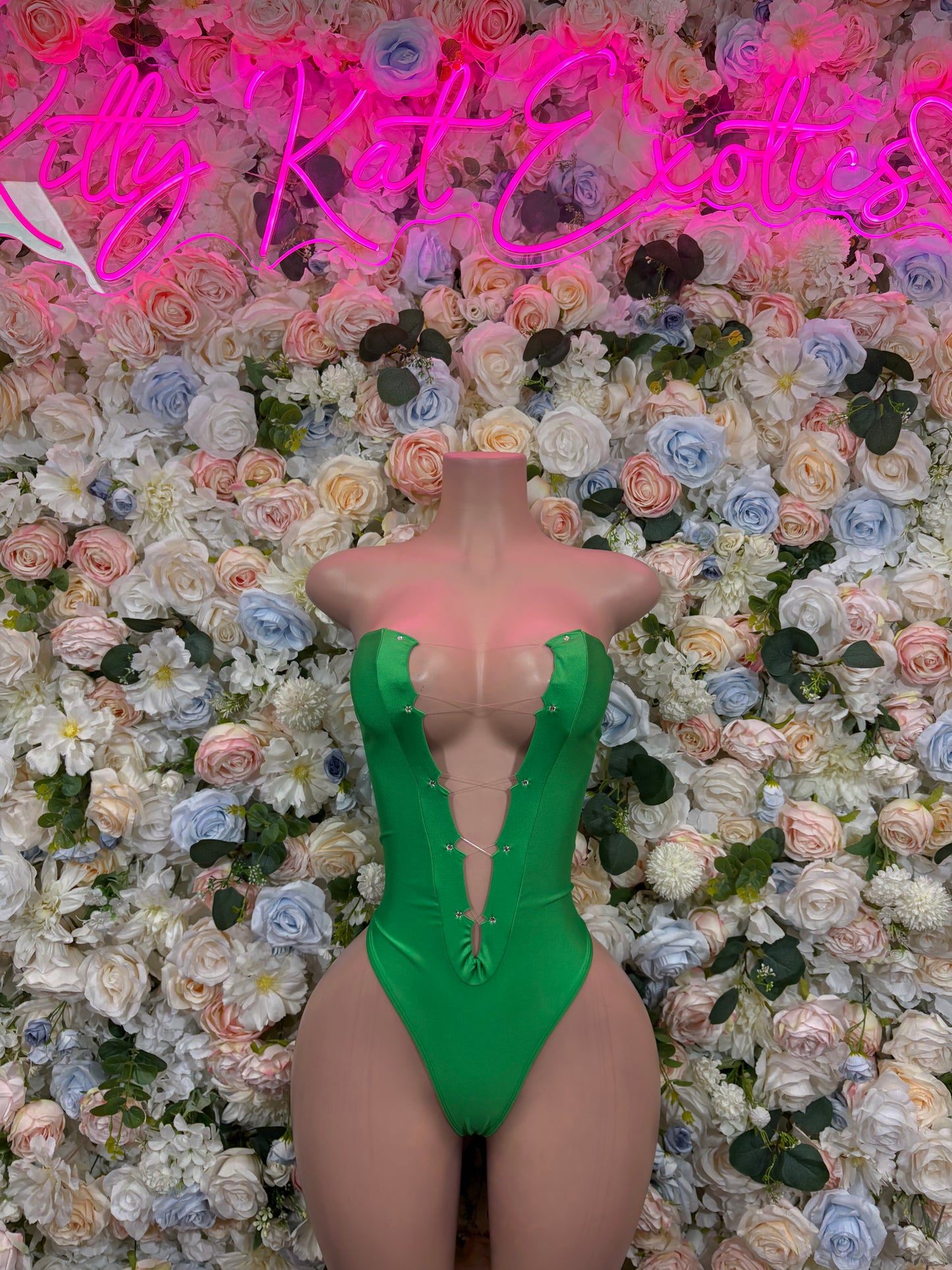 Green Bartender Bottlegirl Bodysuit Exotic Dancewear