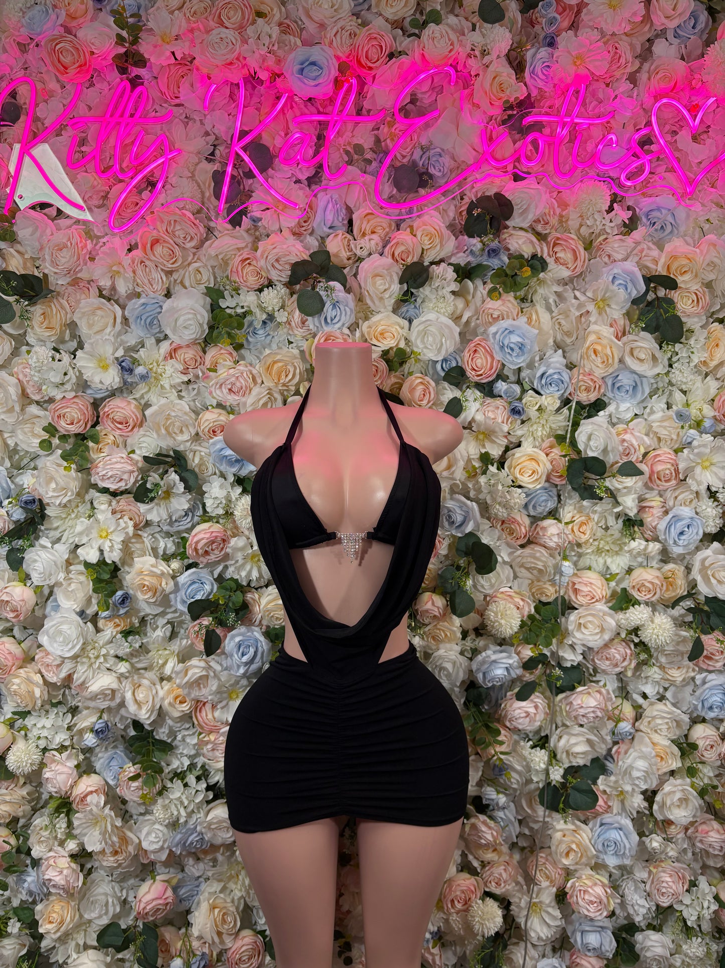 Black Dress One-Piece Exotic Rave Dancewear