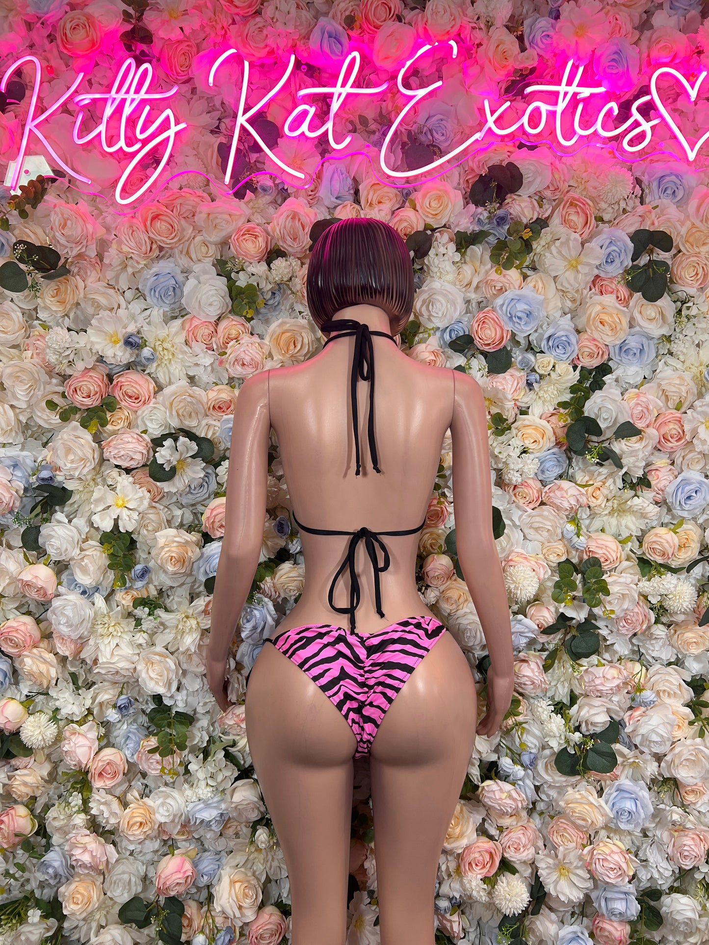 Pink Zebra Bikini Two Piece Rave Wear