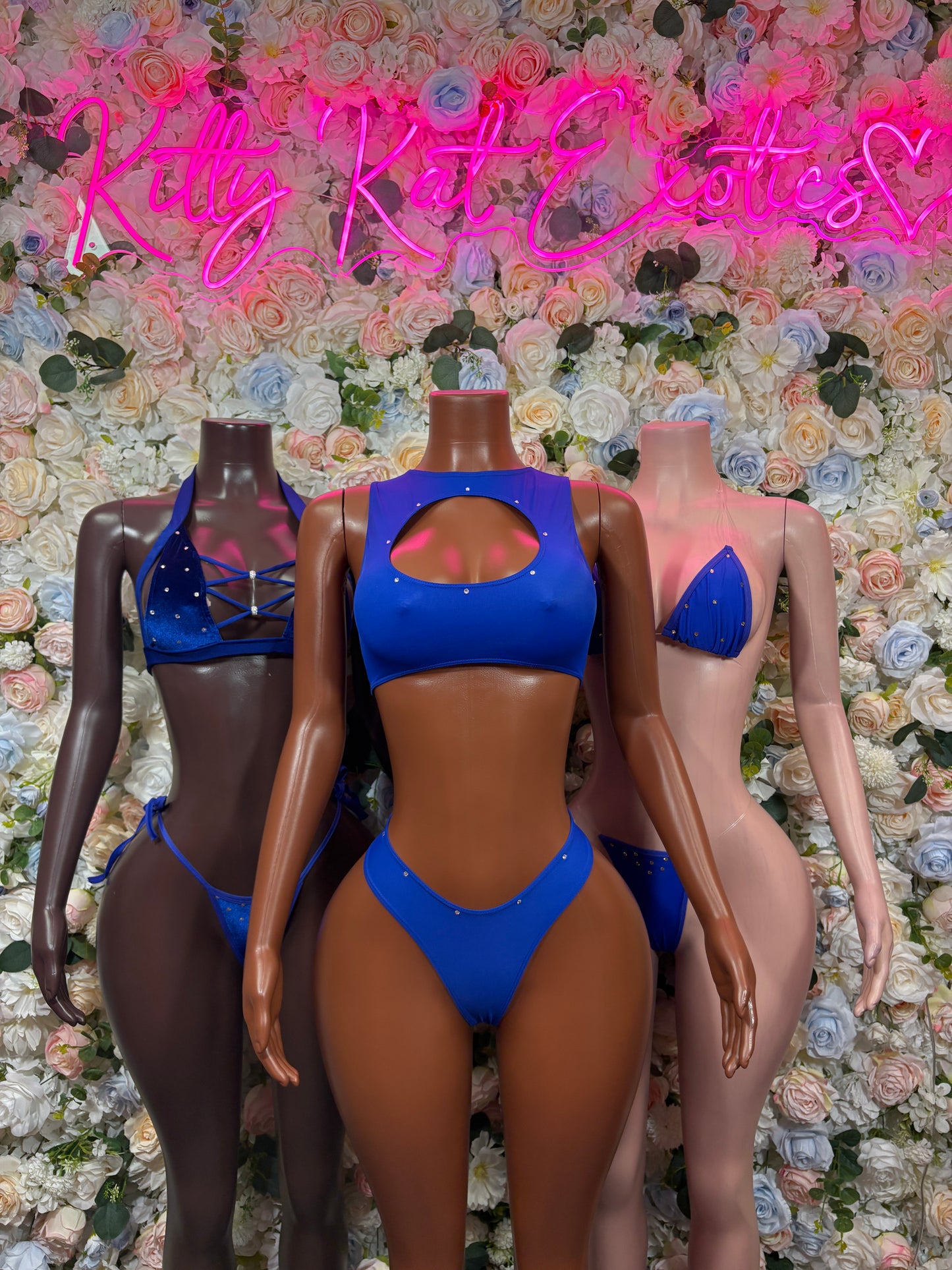Royal Blue Velvet Two Piece Set Festival Outfit Dancewear Clubwear Ravewear