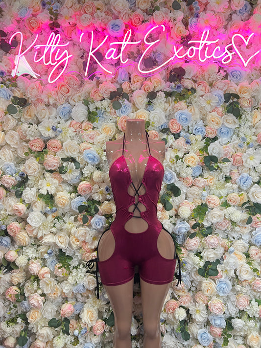 Bartender Outfits Burgundy Bodysuit Exotic Dancewear