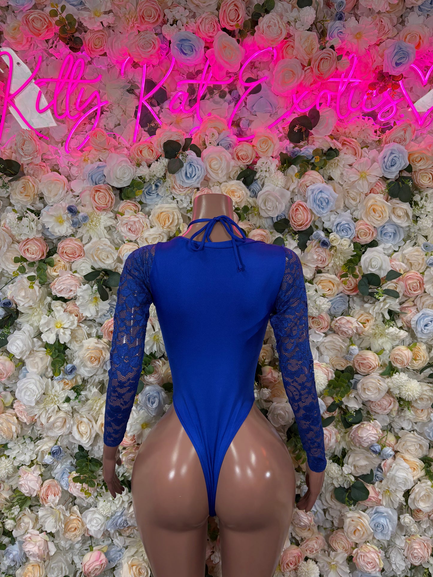 Bottlegirl Outfit Blue Lace Bodysuit - One Piece Festival Outfit, EDM Dancewear, Party Clubwear