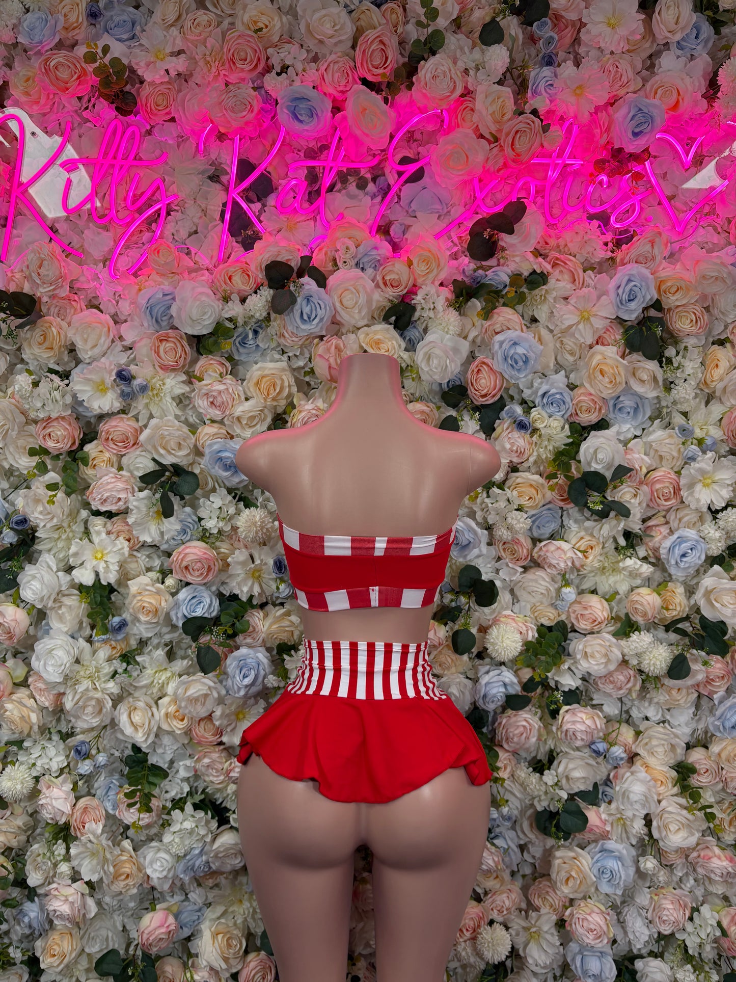 Christmas Costume Two Piece Skirt Set Outfit – Holiday Bartender Dancewear Set for Holiday Parties