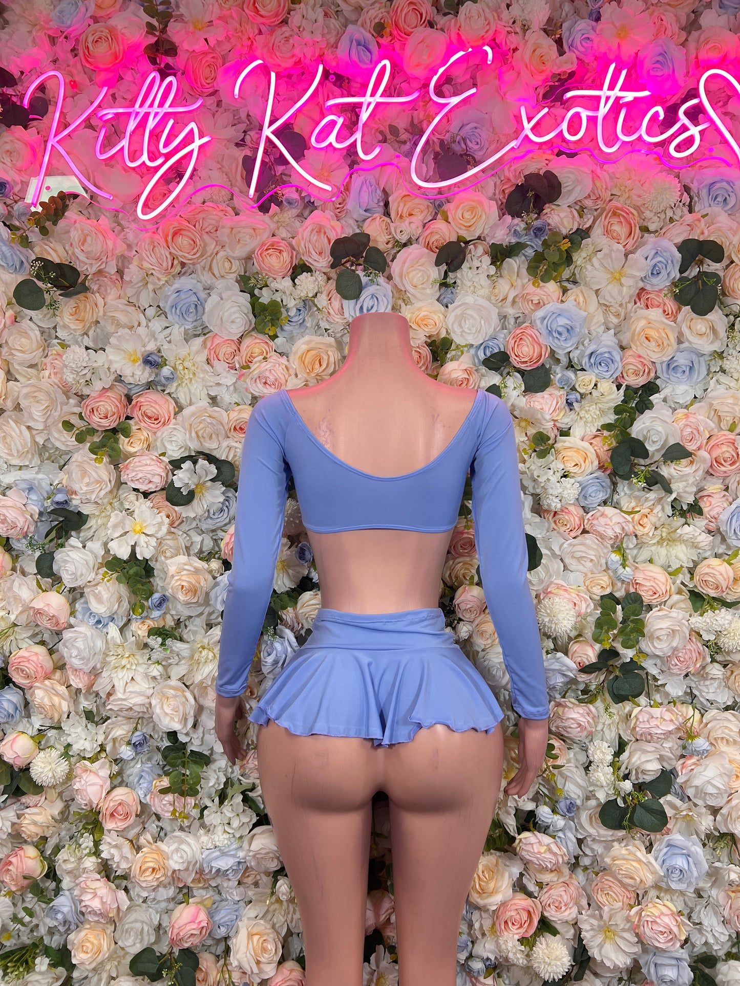 Blue Two Piece Skirt Festival Outfit