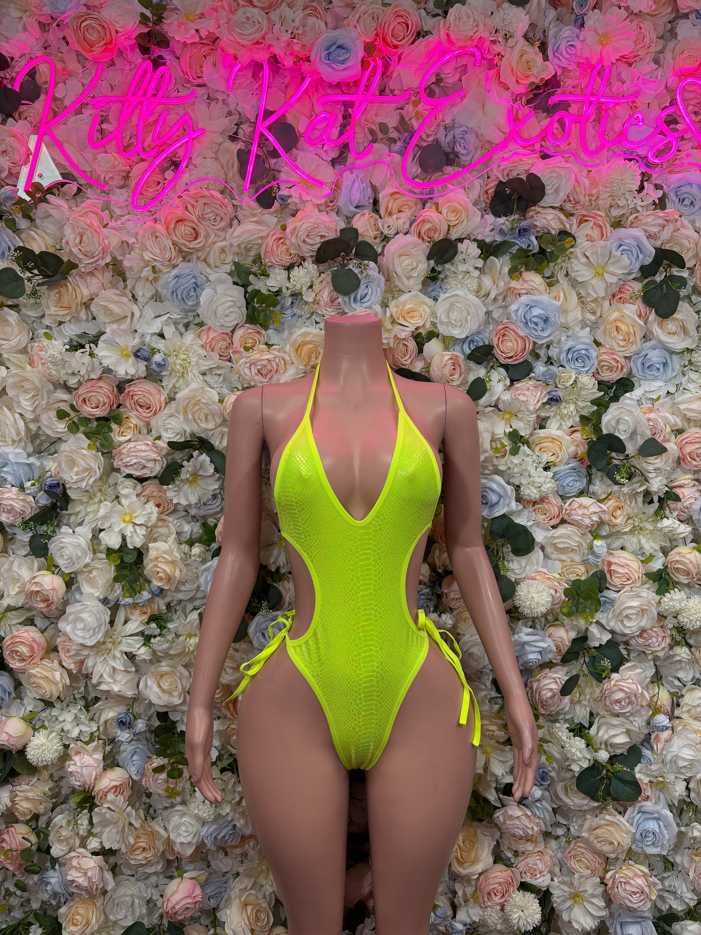 Exotic Dancewear One-Piece Bodysuit - Neon Green Raves, & Festival Clothing