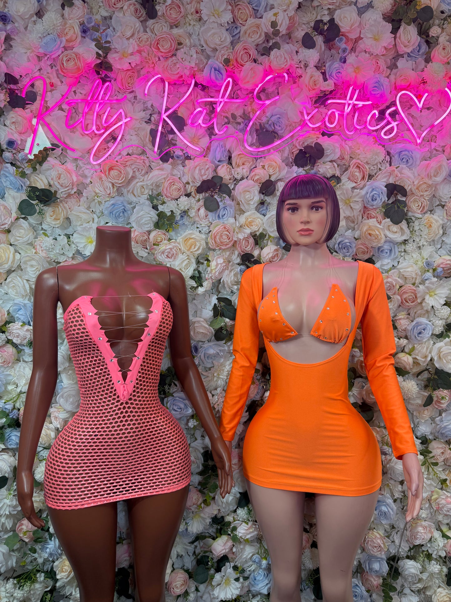Orange Dress Ravewear - Sexy Clubwear Outfit for Women, Festival Party Dress, Date Night Clubbing Bodysuit Style