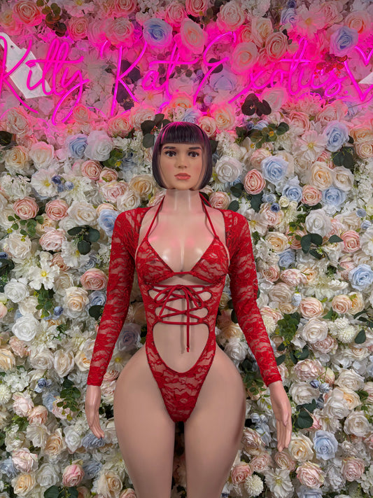 Bartender Bodysuit One Piece Red Lace Bodysuit – Bottlegirl  | Exotic Dancewear Festival wear Rave Outfit