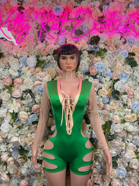 Bottlegirl St Patrick’s Day Green Bodysuit Festival Rave Outfit One Piece Festive