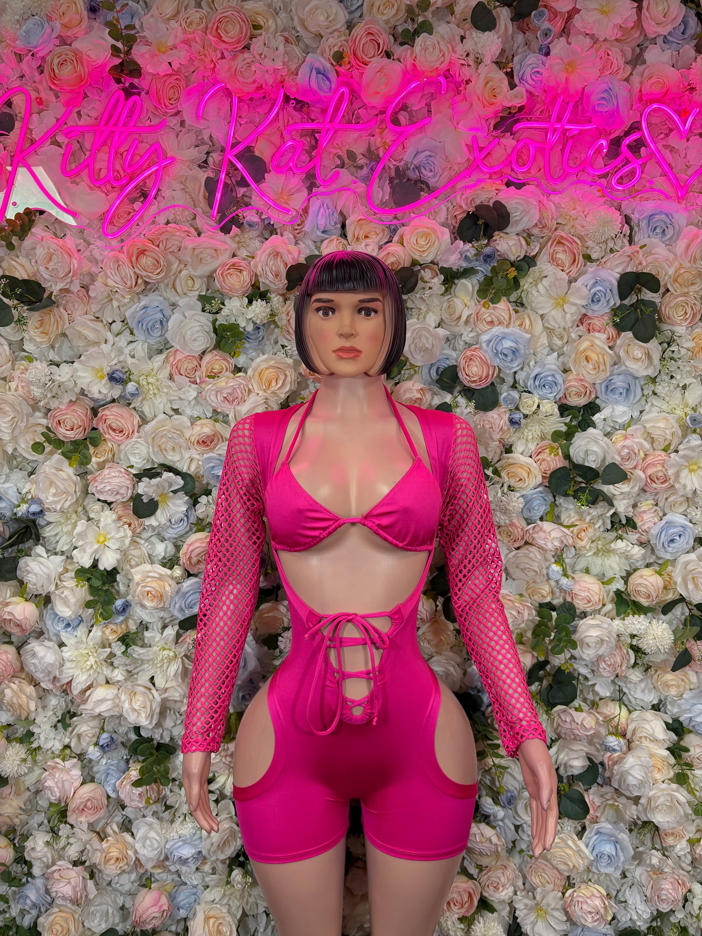 Pink Bottlegirl Bodysuit – One Piece Exotic Dancewear, Rave Outfit & Festival Clubwear