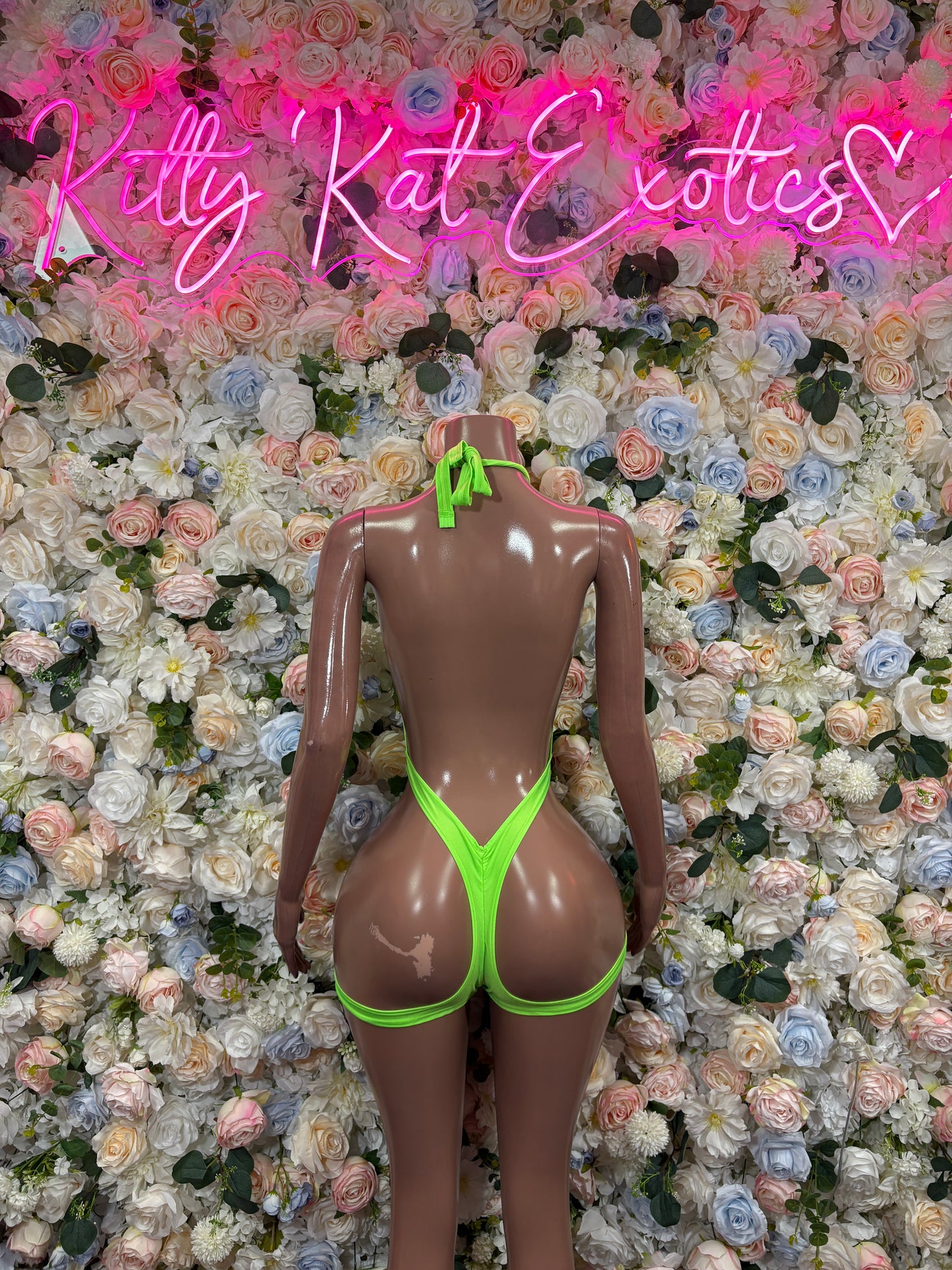 Exotic Dancewear One-Piece Bodysuit - Neon Green Raves, & Festival Clothing