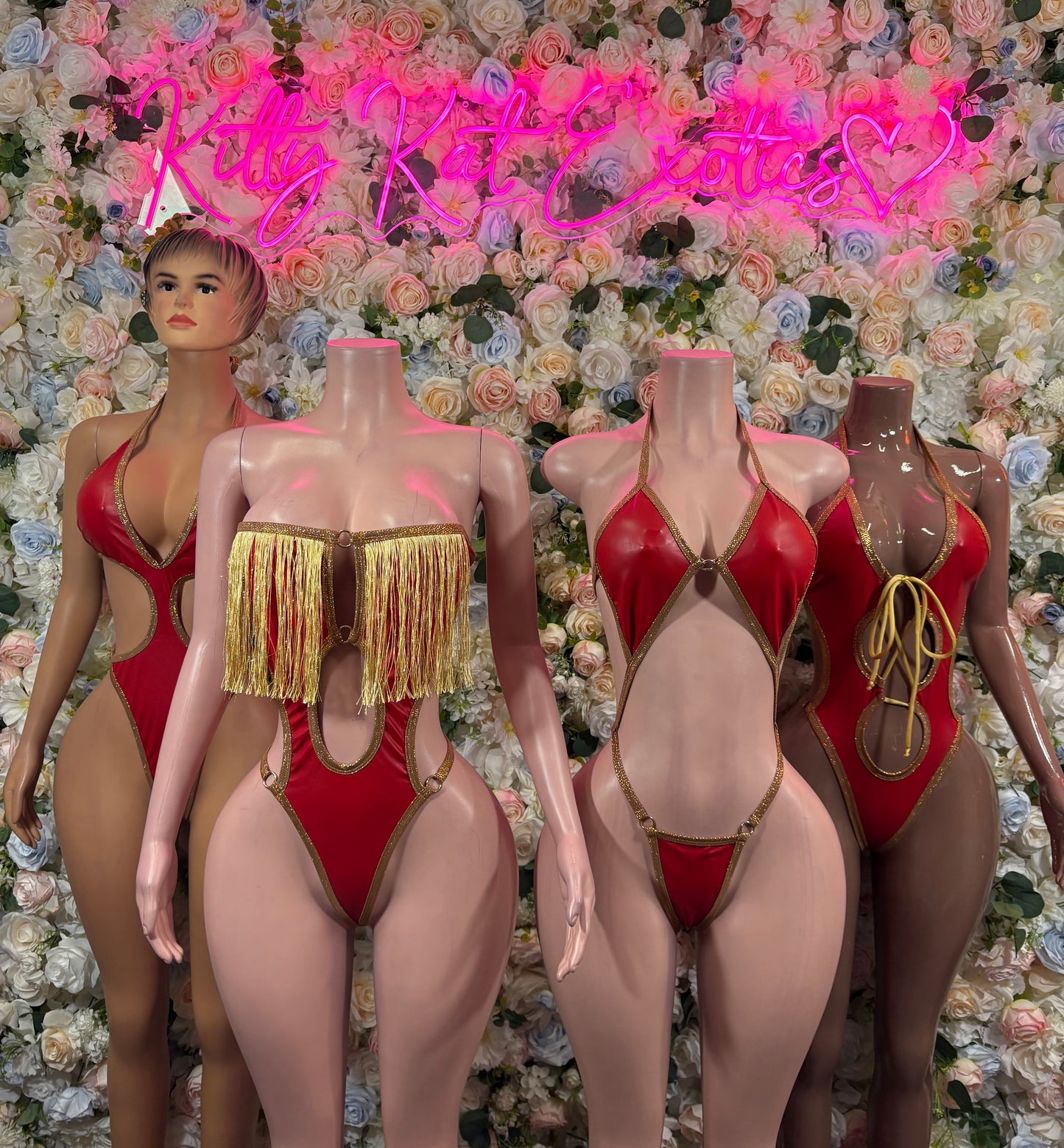 Matte Red Festival Bodysuit Women - Rave Outfit Exotic Dancewear Clubwear Bottle Girl Bodysuit
