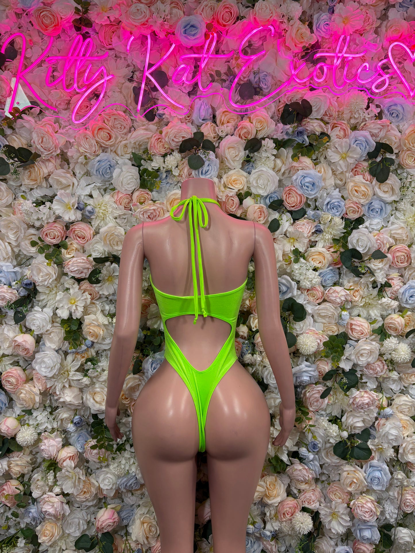 Exotic Dancewear One-Piece Bodysuit - Neon Green Raves, & Festival Clothing