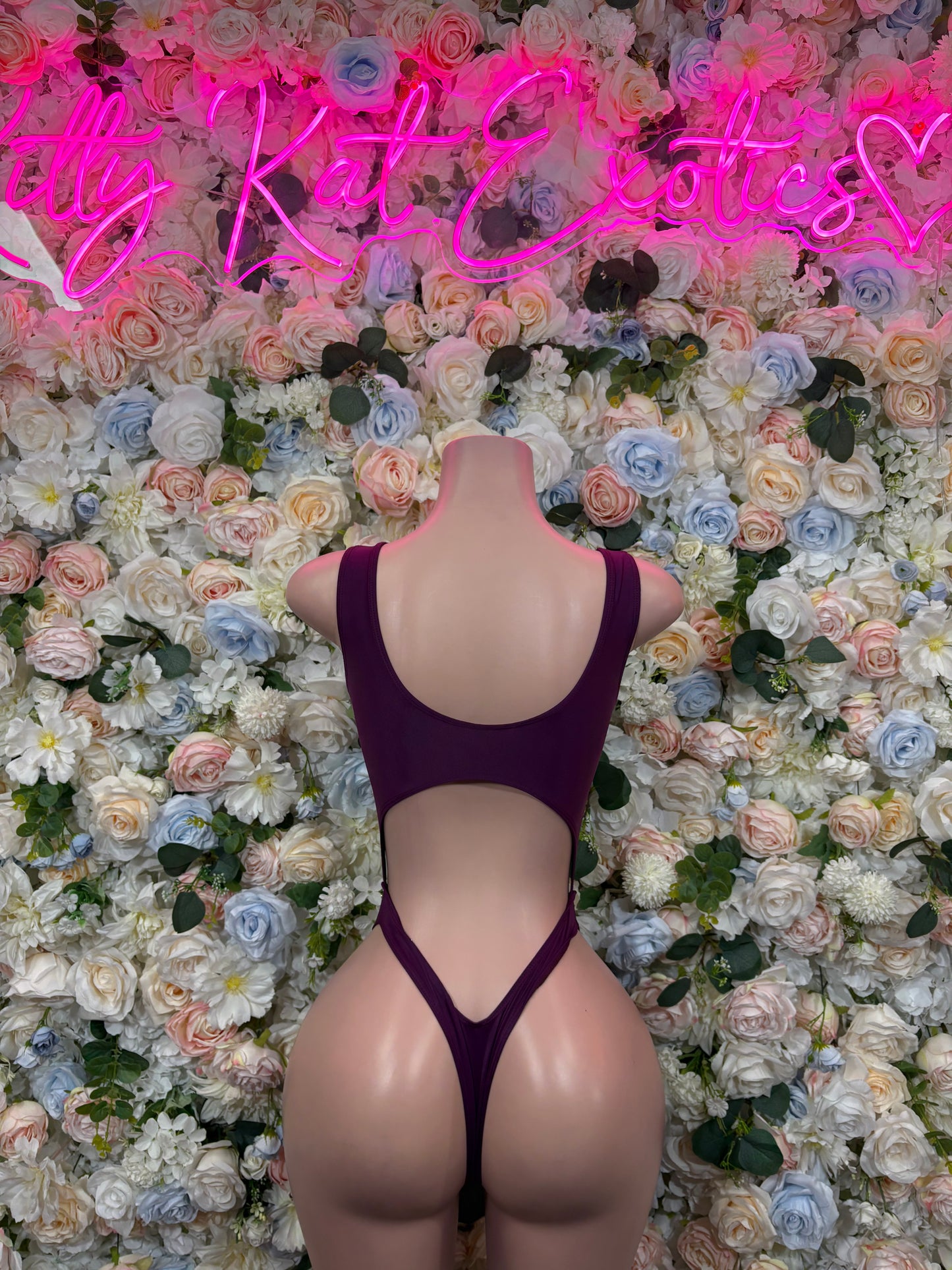 Burgundy Bodysuit Rave Festival Outfit - Exotic Dancewear