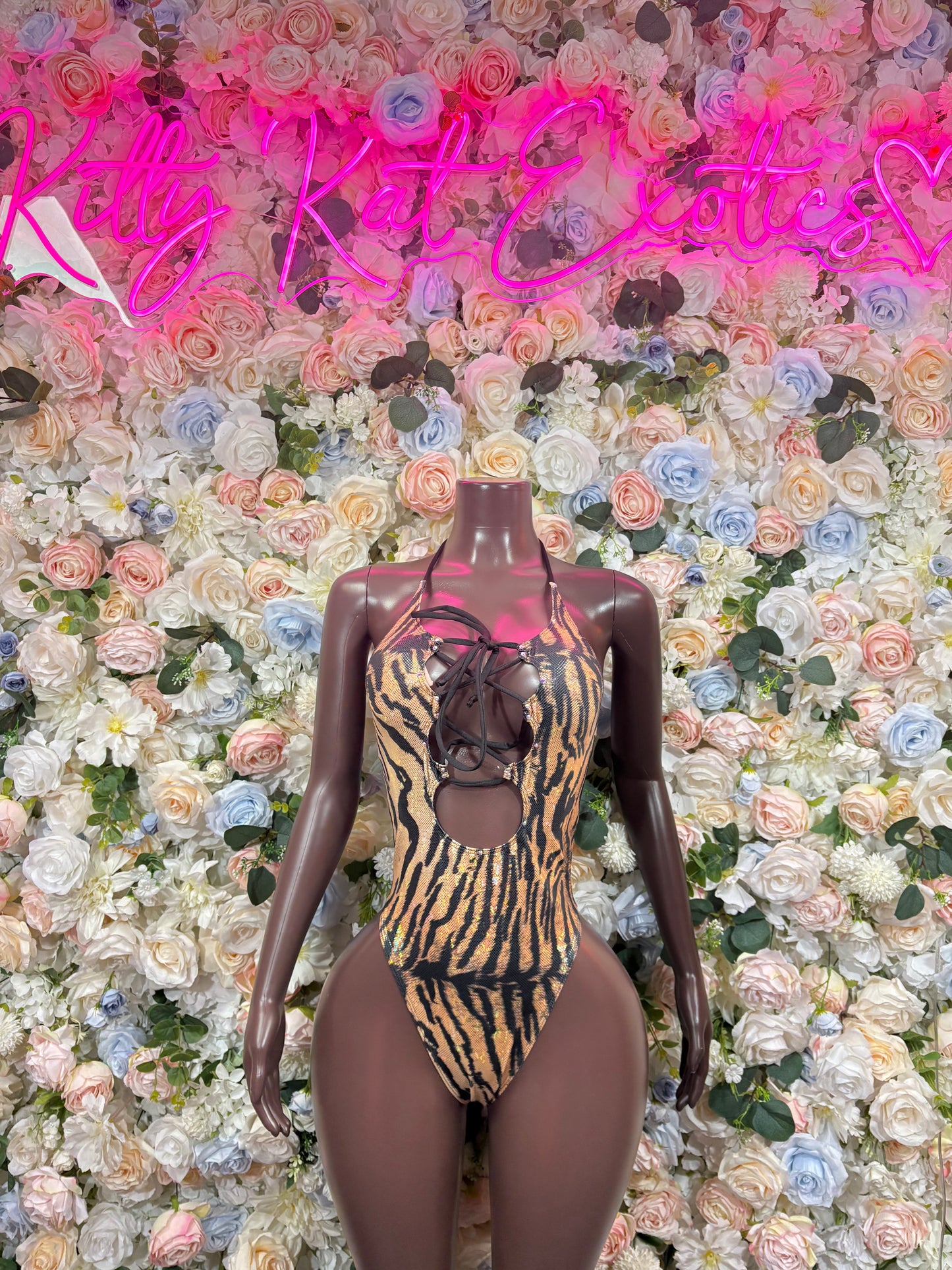 Exotic Dancewear Tiger Print Bodysuit-  Ravewear - Sexy Festival Outfit, Clubwear, Performance Costume