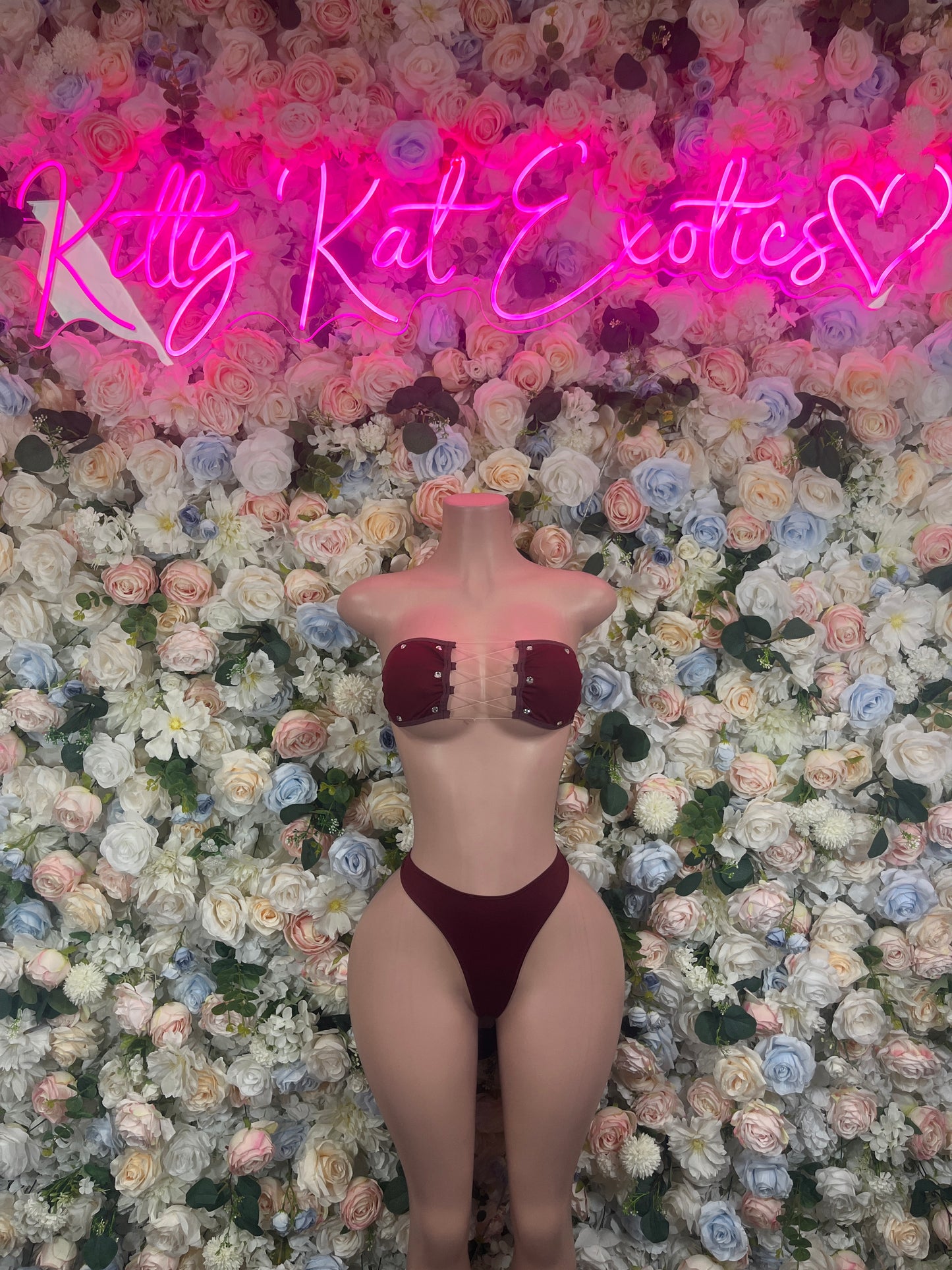 Festival Clothing Two Piece Burgundy Bikini Dancewear Ravewear Exoticwear