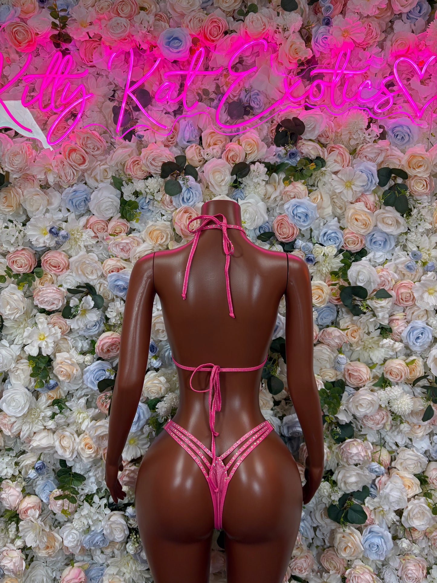 Pink Rhinestone Bikini Exotic Dancewear