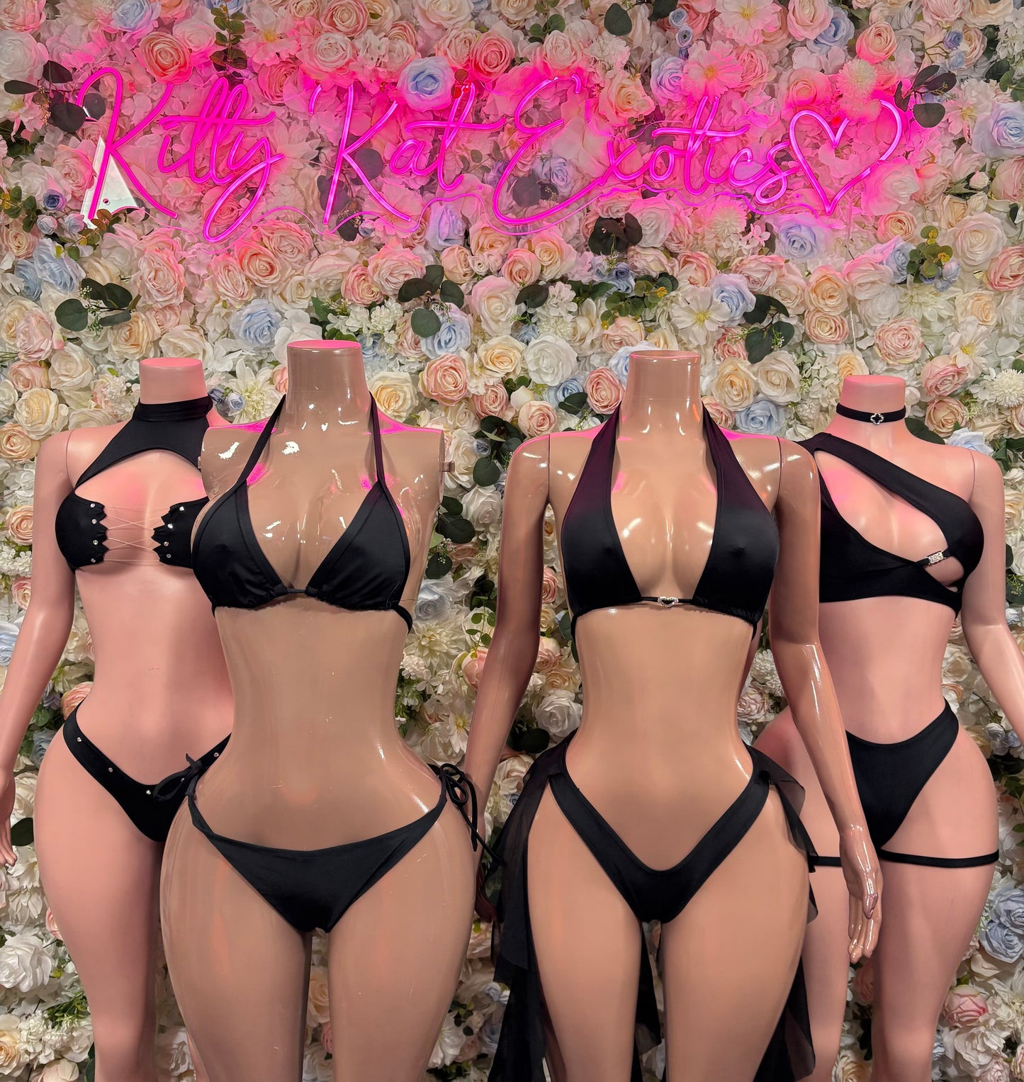 Women’s Bikini Black Festival Outfit Two Piece Set Rave Outfit Clubwear