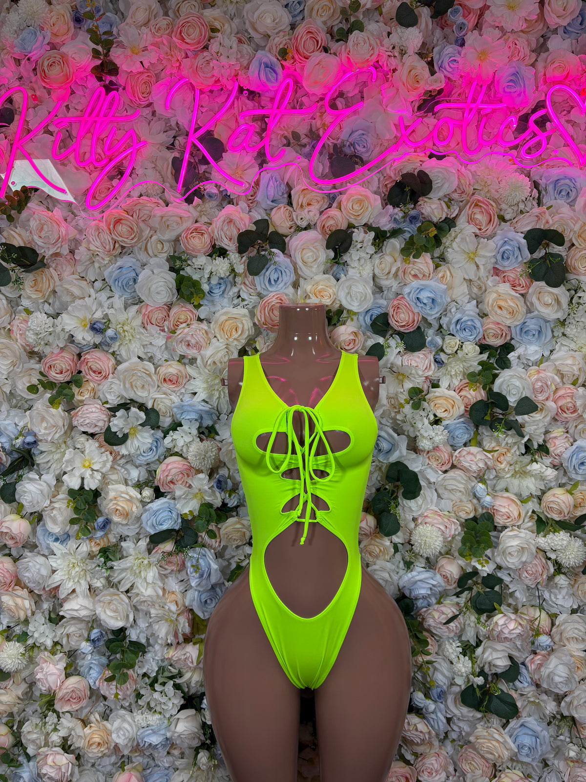 Neon Green Bottlegirl Bodysuit, Long Sleeve Rave Outfit, Festival Clubwear