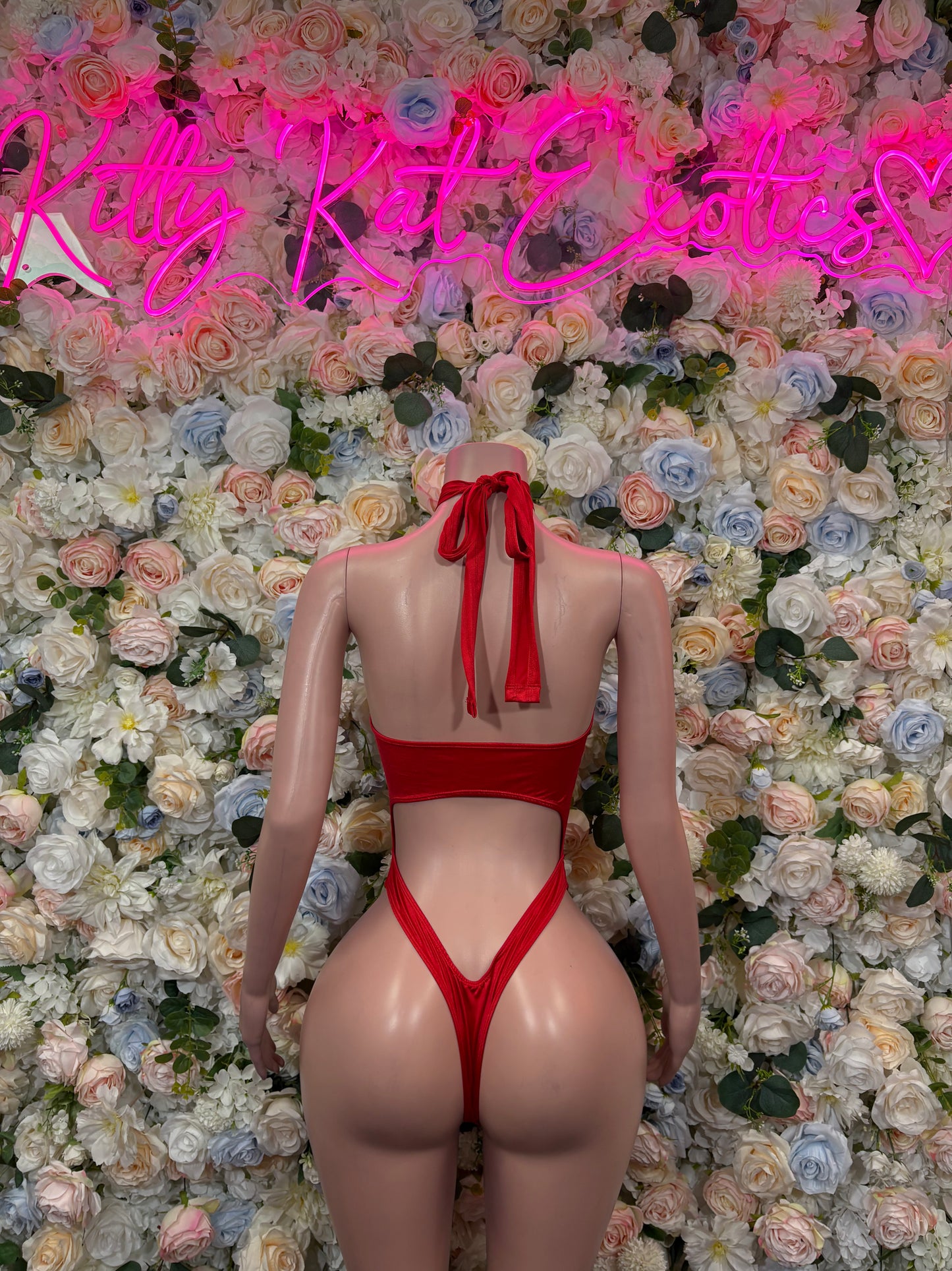 Red Bodysuit Rave Festival Outfit Women - Exotic Dancewear Stripper Clubwear Bottle Girl Ravewear