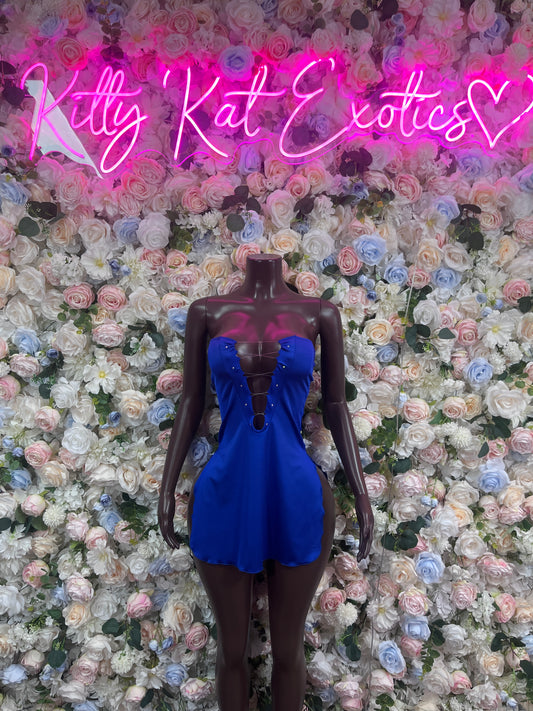 Women’s Royal Blue Dress One Piece  – Sexy Club Dress Rave Outfit Dancewear Clubwear Dinner Date Dress