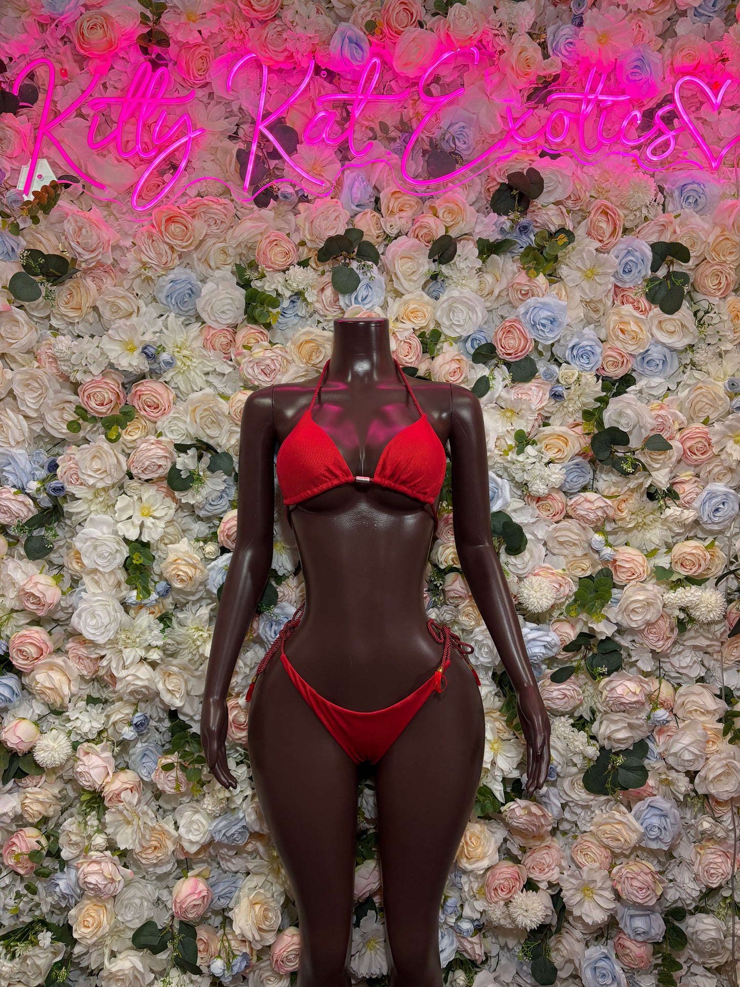 Red Two Piece Bikini Exotic Dancewear Rave Festival Outfit