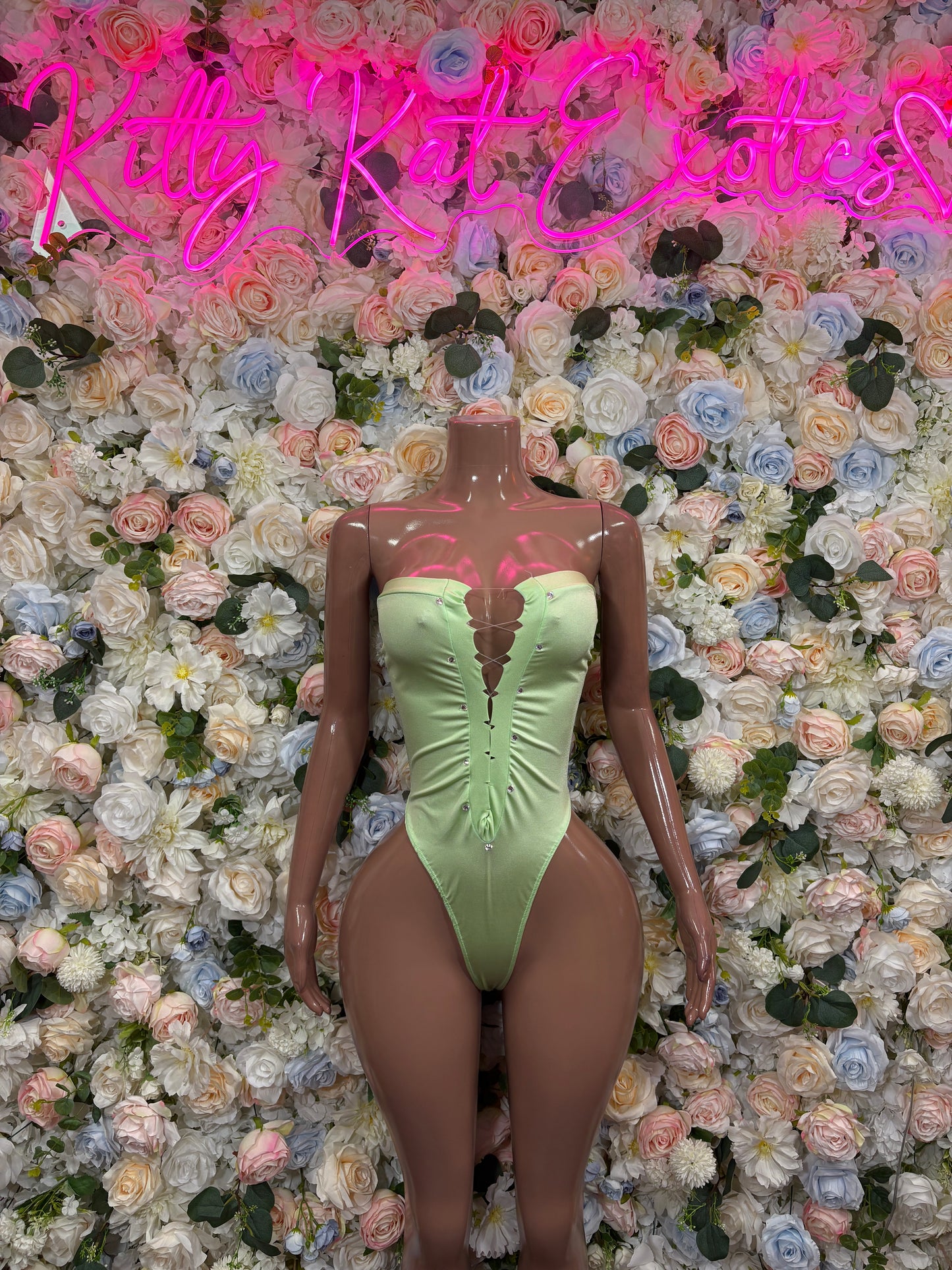 Exotic Dancewear One-Piece Mint Green Bodysuit Raves, & Festival Clothing