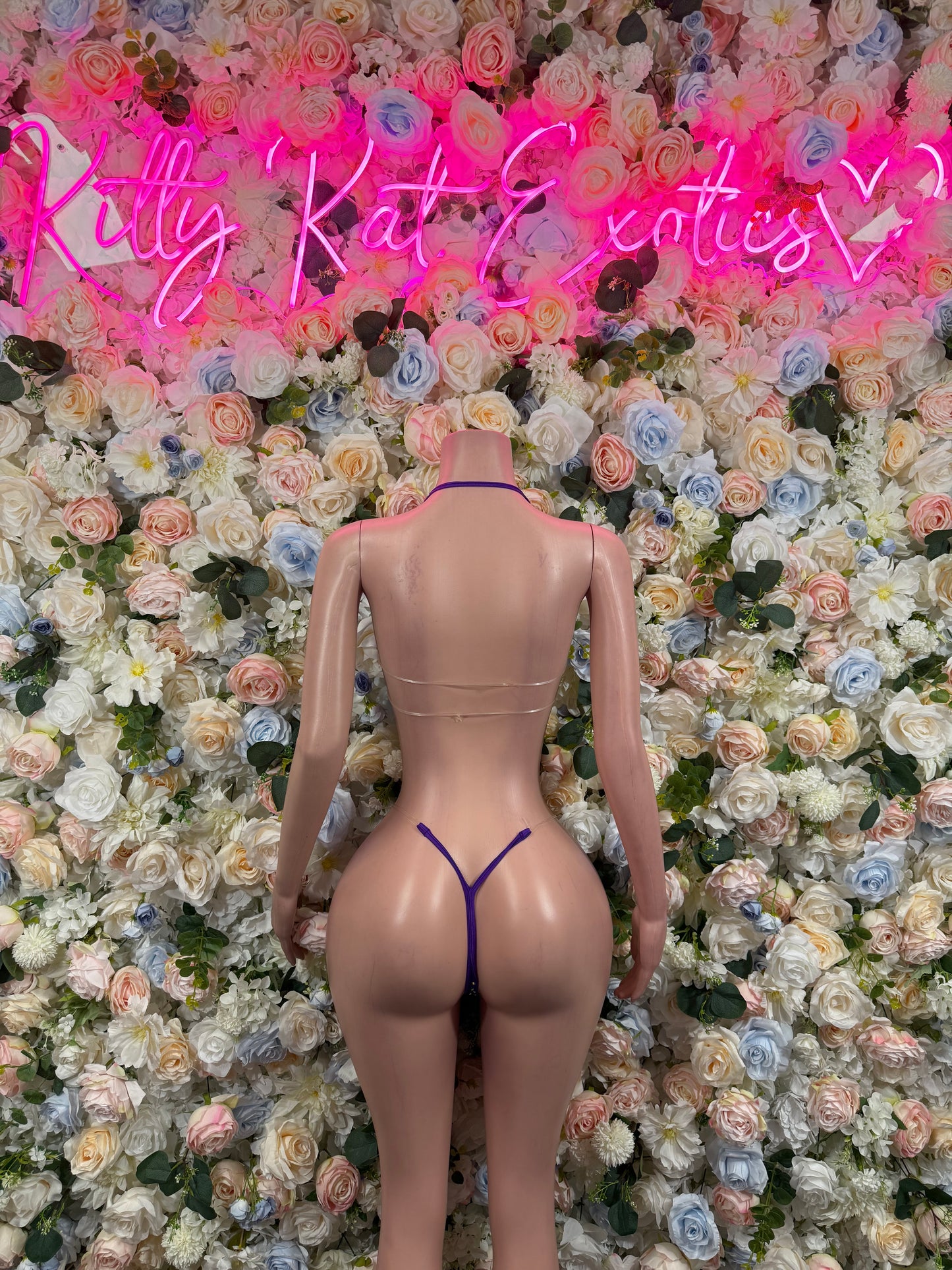 Exotic dancewear Purple rhinestone bikini set – two piece stripper outfit, rave wear costume, pole dance lingerie, festival bikini