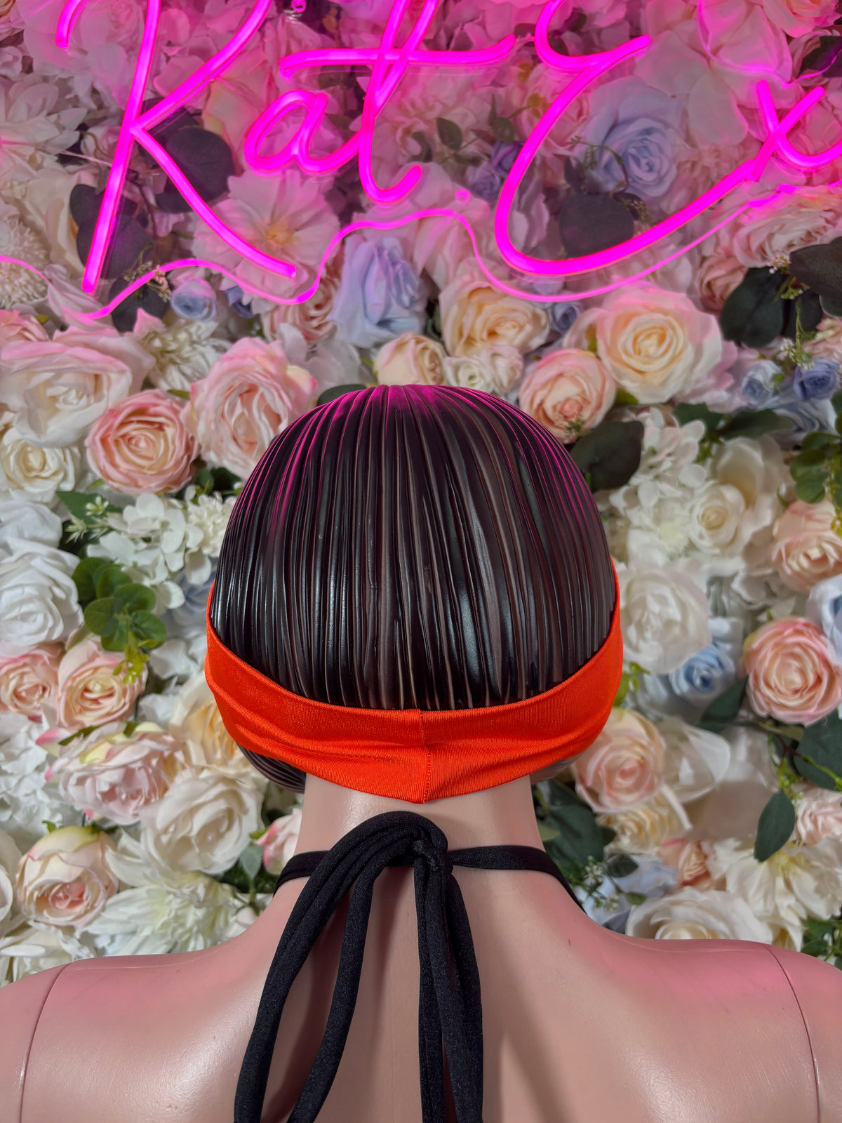 Rave Headband, Orange  Festival Hair Accessory, Stretch Spandex Head Wrap, EDM Outfit Accessory, 90s Clubwear Headband