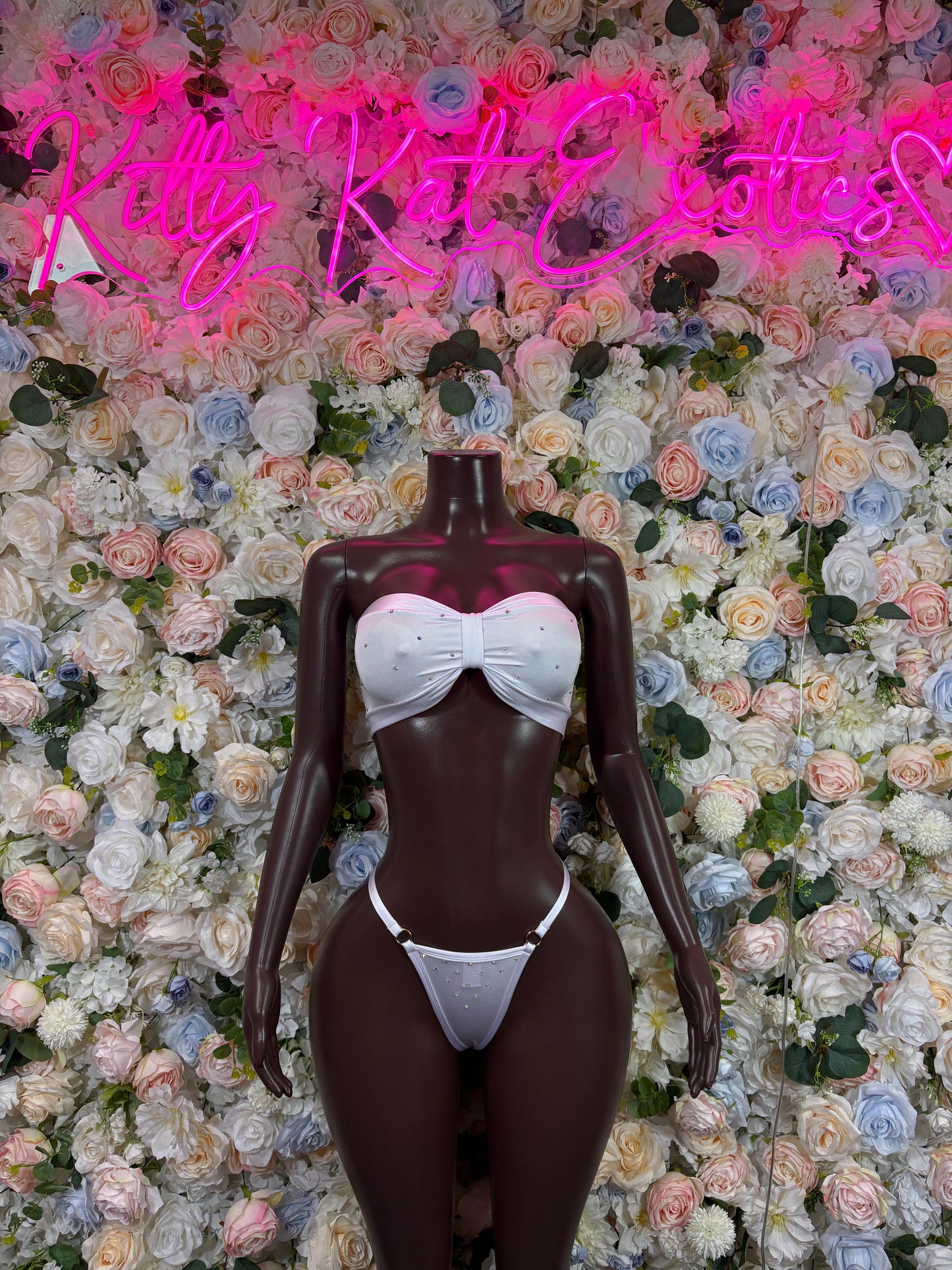 Summer Two-Piece White Bikini Set Rave Oufit– Exotic Dance & Rave wear Clothing