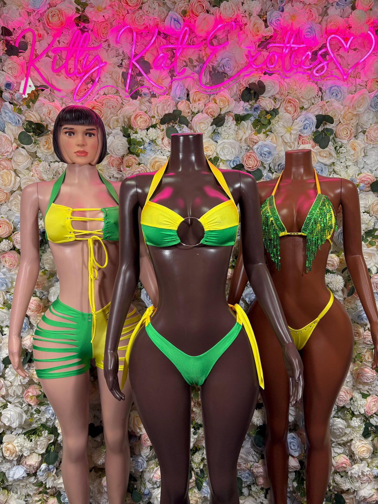 Brazilian Flag Bikini World Cup Costume Festival Outfit Ravewear Exotic Dance wear