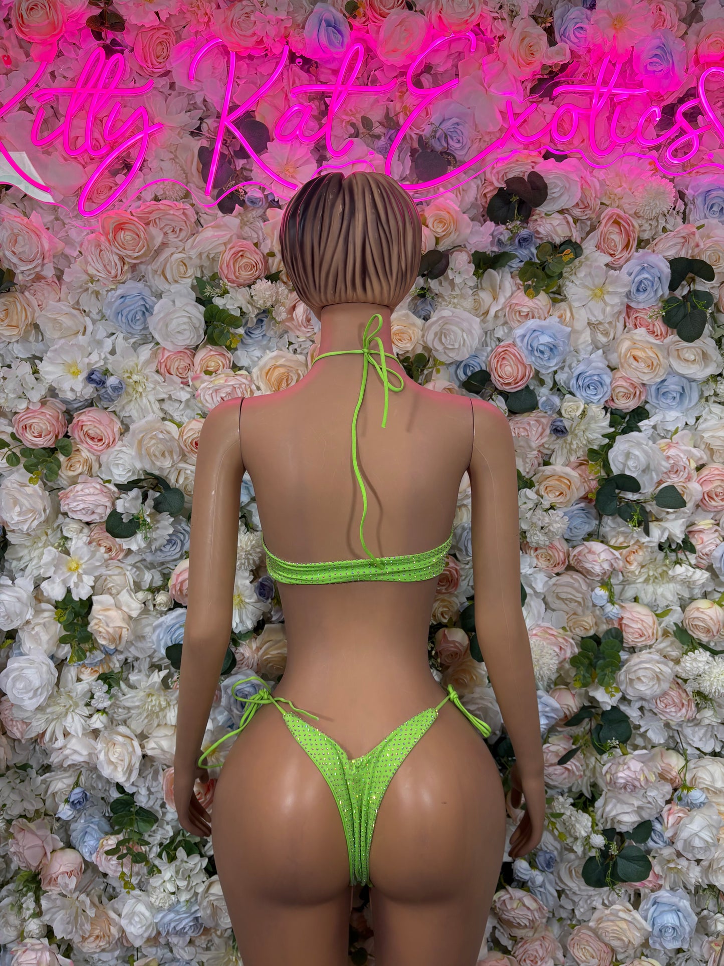 Neon Green Bikini - Two Piece Exotic Dancewear Rave Festival Outfit