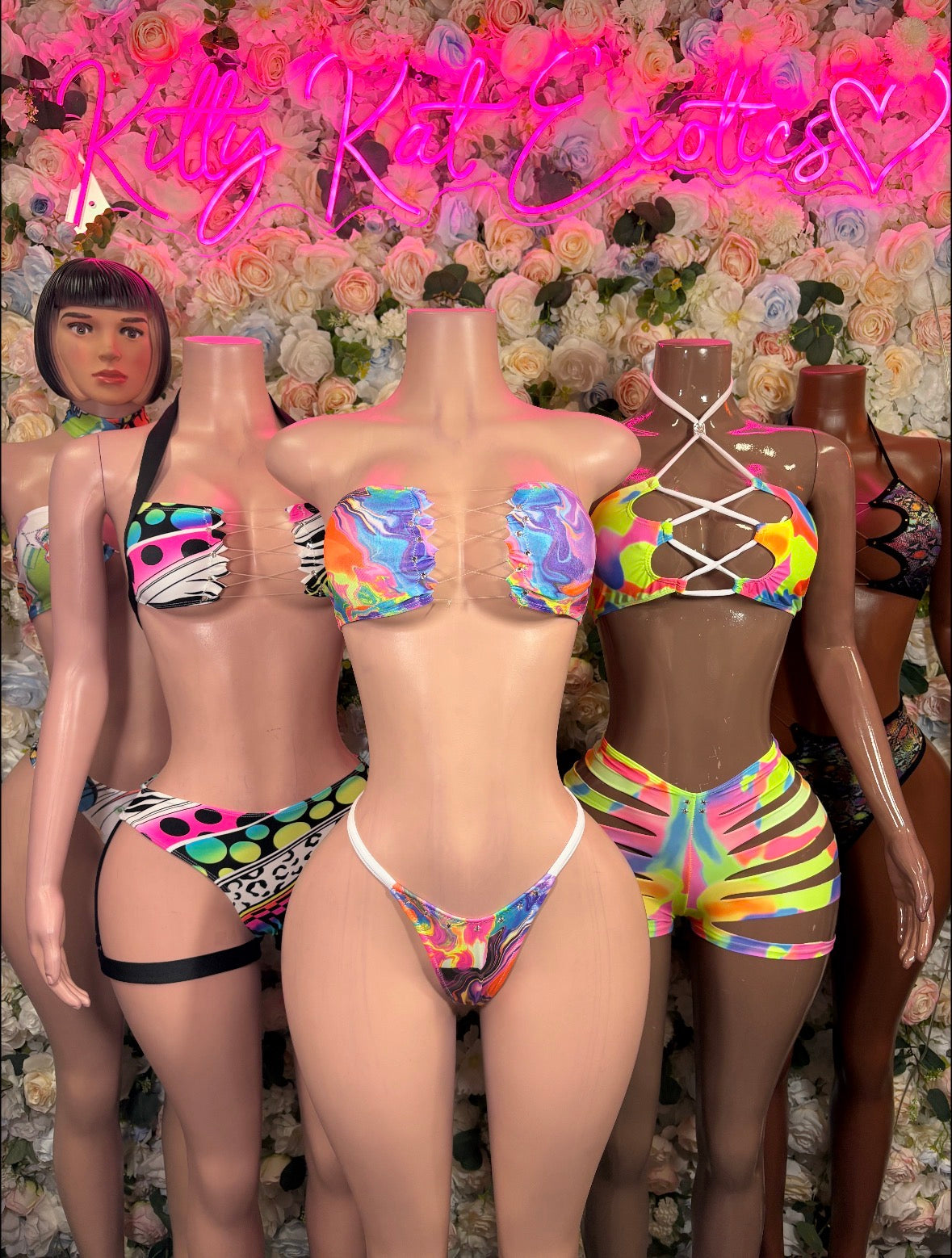 Ravewear Multicolor Two Piece Trippy Festival Outfit, Clubwear, Performance Costume,  Party Wear
