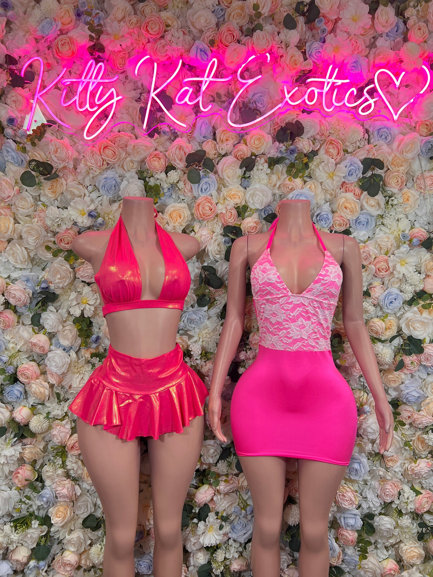Hot Pink Dress White Lace Dress Dance Wear