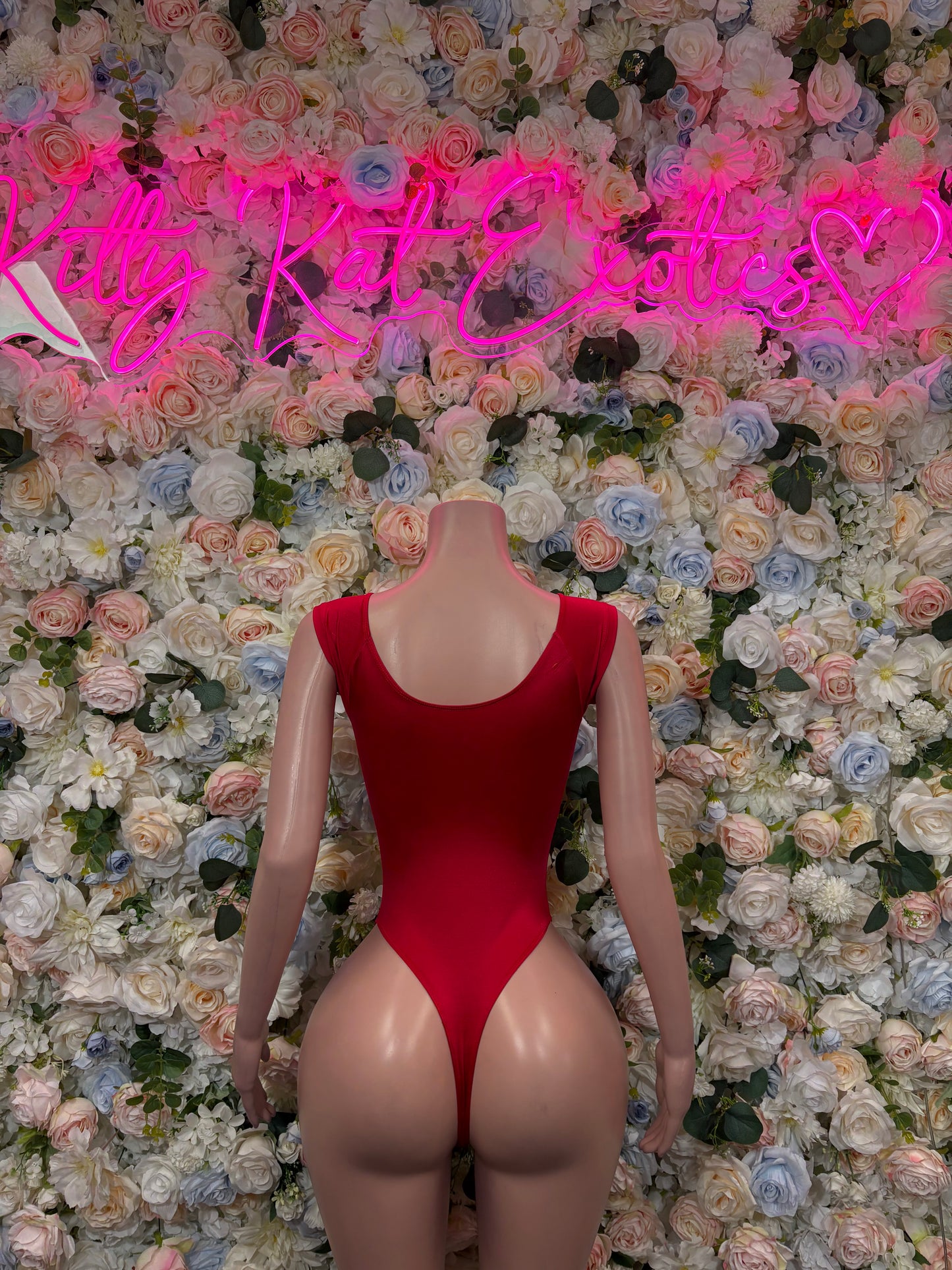 Red Bodysuit Rave Festival Outfit Women - Exotic Dancewear Stripper Clubwear Bottle Girl Ravewear