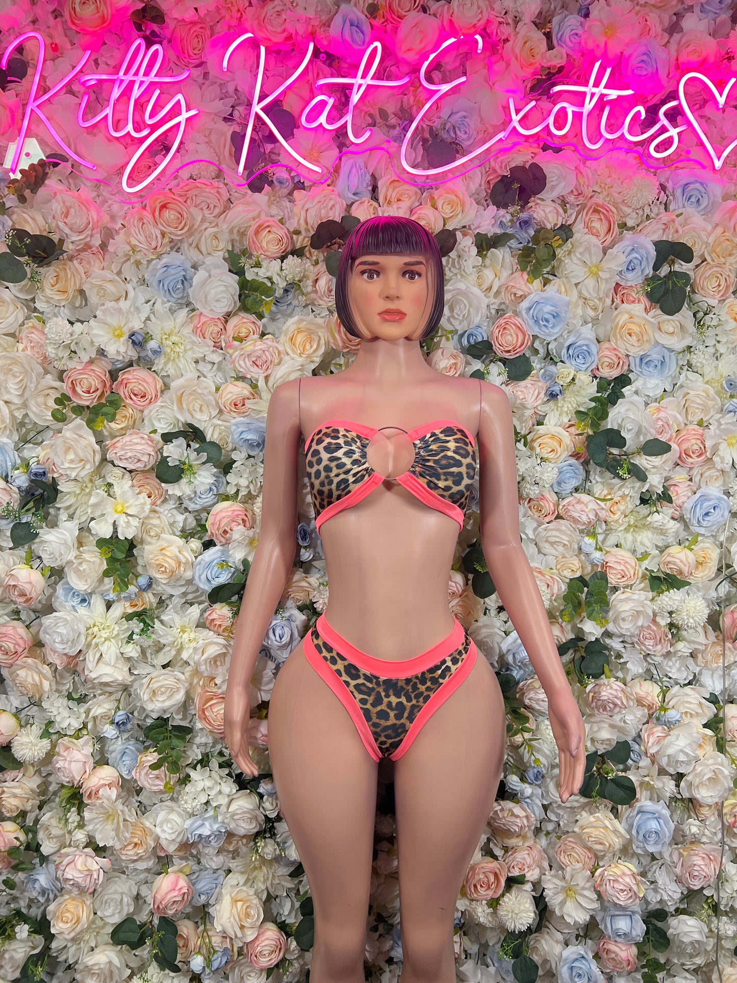 Cheetah Coral Two Piece -  Festival Outfit,  Dancewear