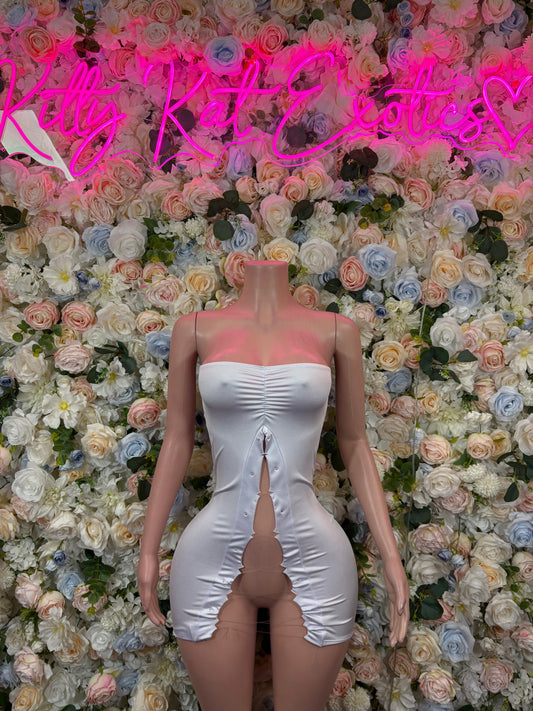 Exotic Dancewear Outfit White Dress Clubwear Festival Outfit EDM Party Dress Sexy White Bodycon Womens Dress