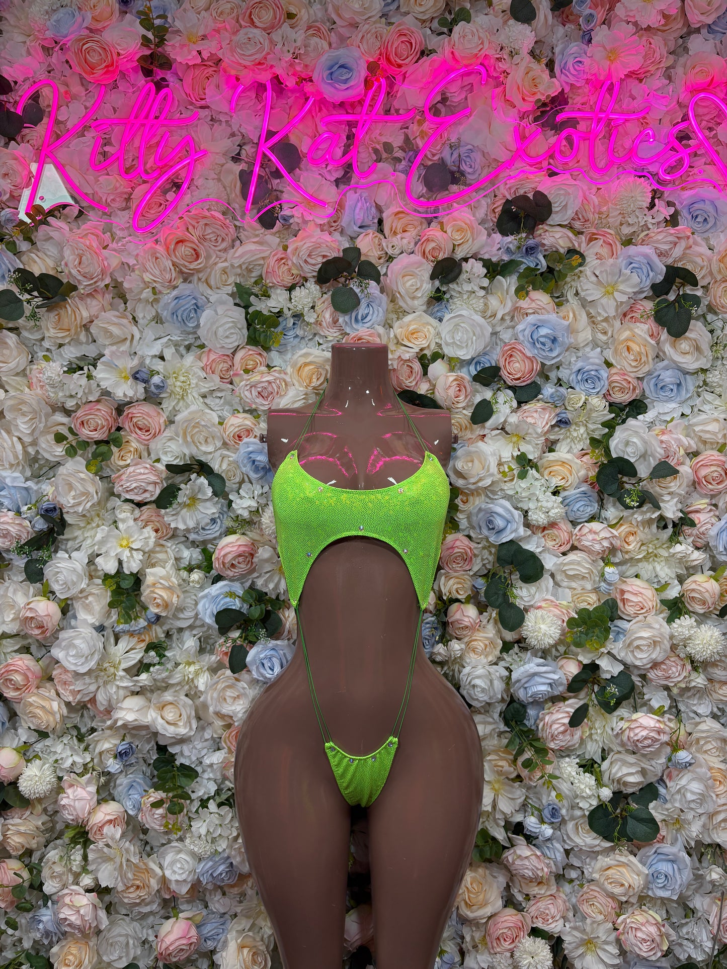 Exotic Dancewear One-Piece Bodysuit - Neon Green Raves, & Festival Clothing