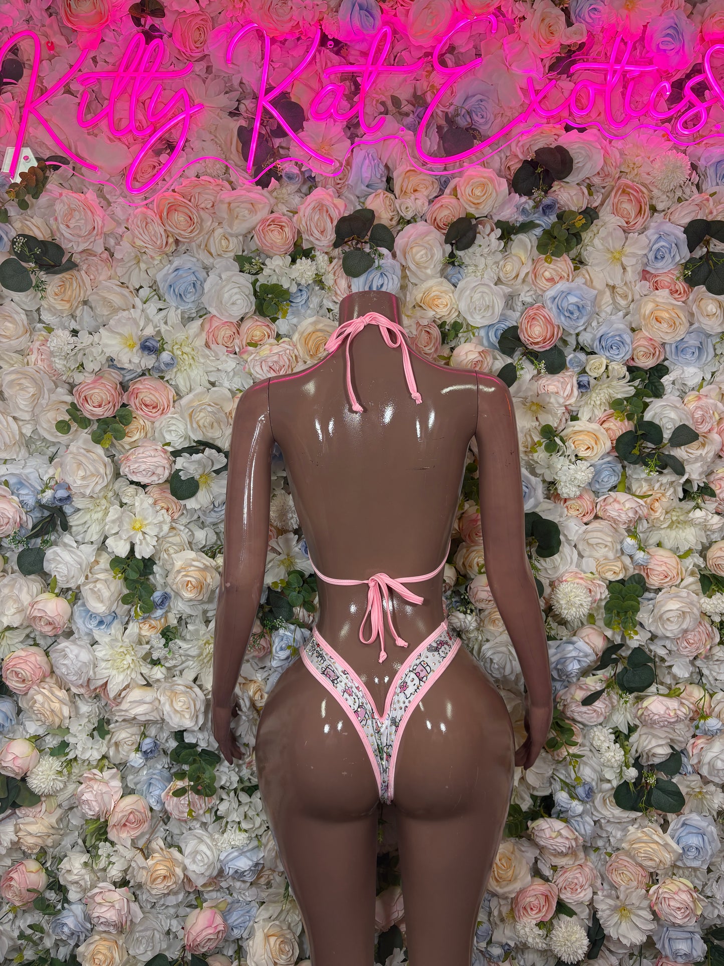 Pink Rhinestone Two Piece Bikini- Festival Dancewear