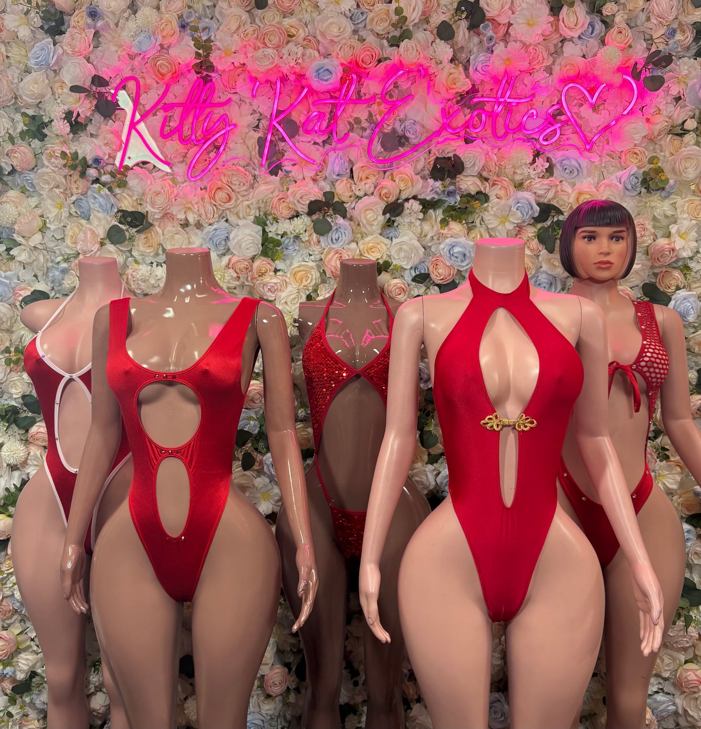 Red Bodysuit Rave Festival Outfit Women - Exotic Dancewear Stripper Clubwear Bottle Girl Ravewear