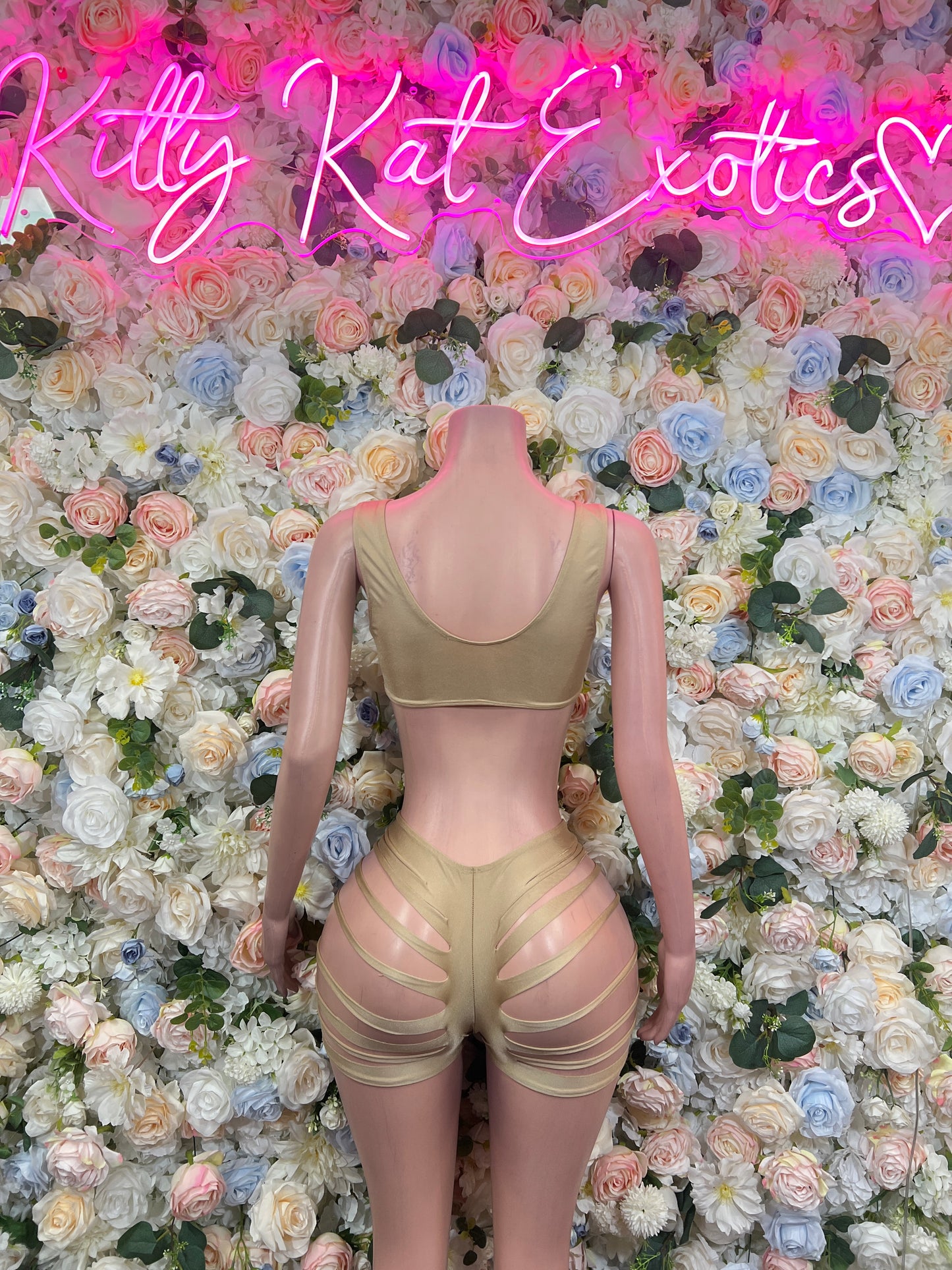 Nude Two Piece Set Exotic Dancewear Performers Rave Festival Wear
