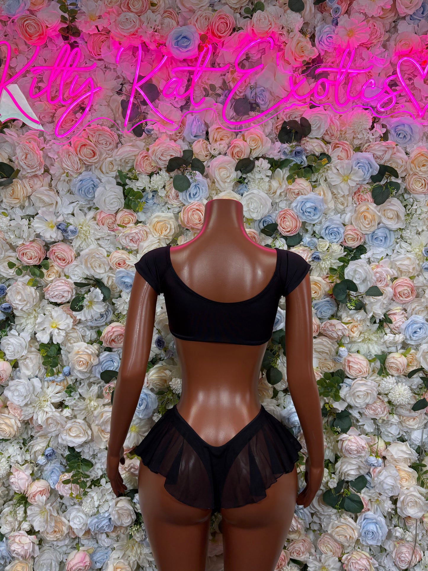 Black Two Piece Set Festival Outfit Dancewear Clubwear Ravewear