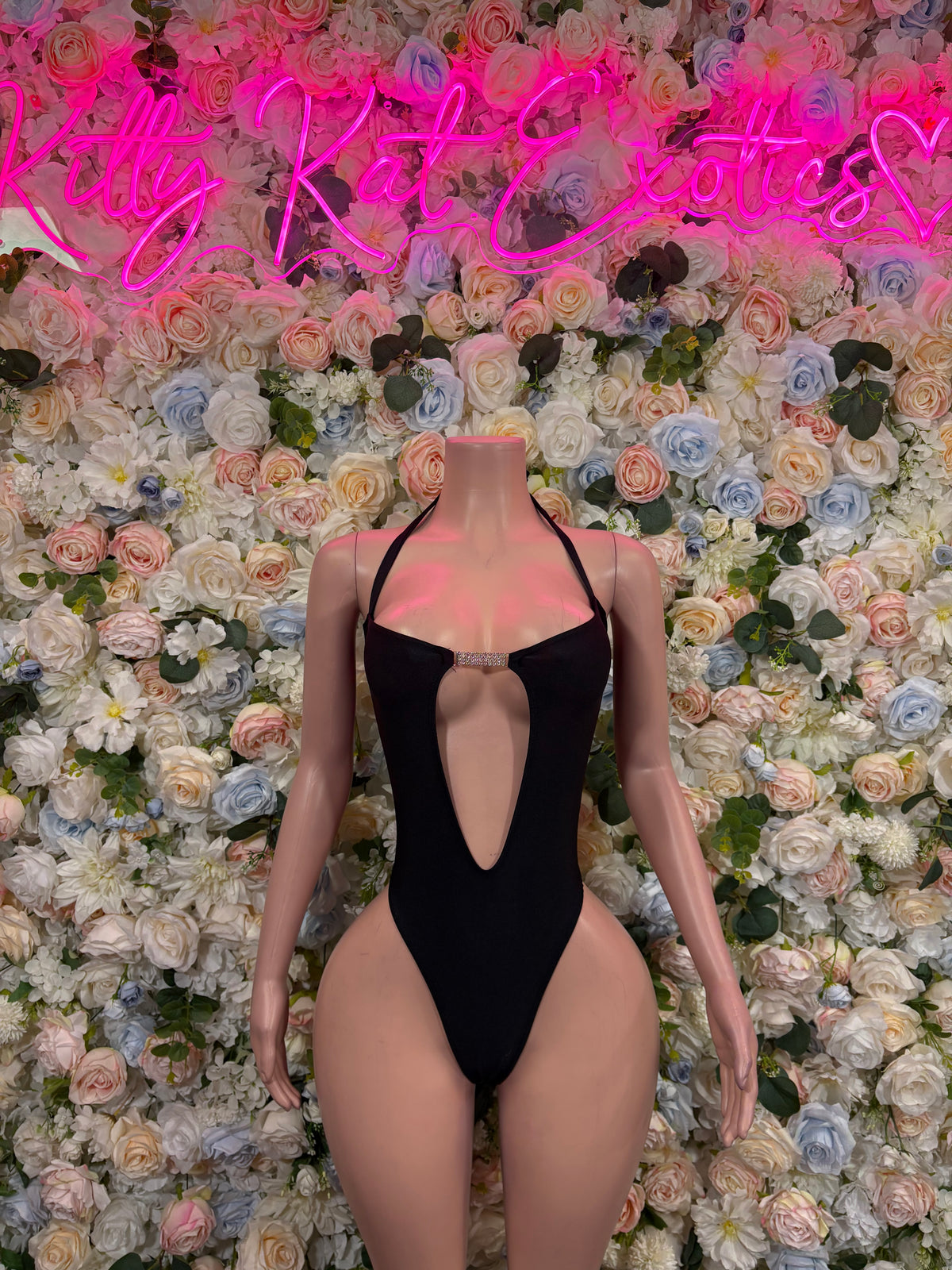 Black One-Piece Bodysuit  – Exotic Dance & Rave Wear Fesival Bodysuit