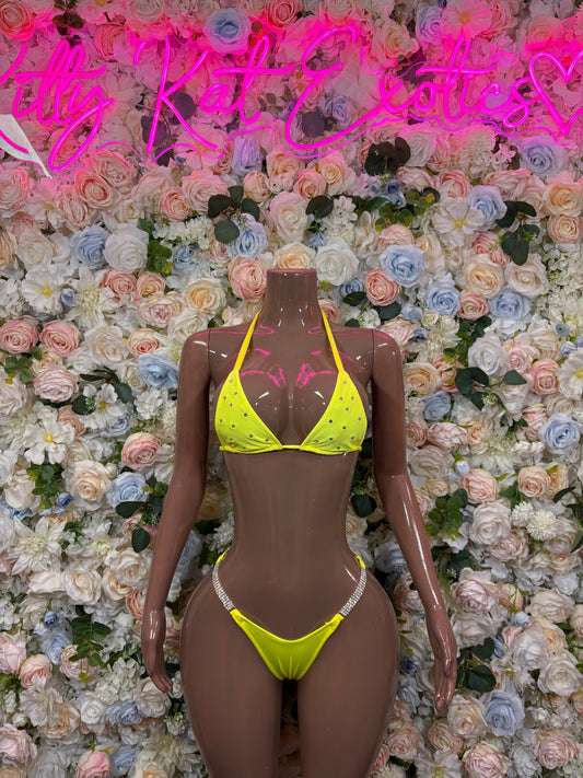 Bikini Yellow Two Piece Set –  Beach Swimwear