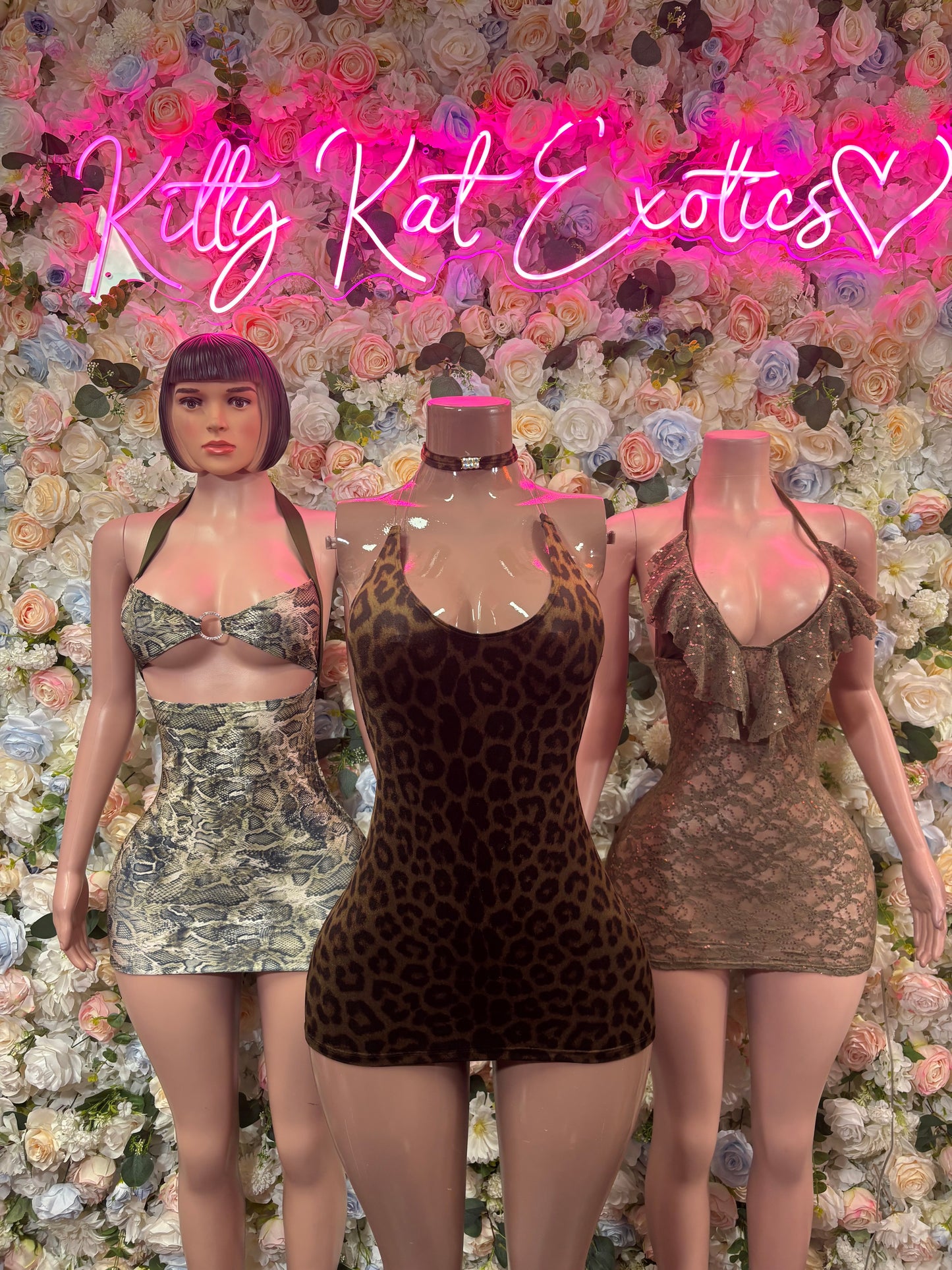 Leopard Print Velvet Dress With Chocker -  Exotic Dancewear  -  Rave Outfit - Sexy Festival Outfit, Clubwear Dress
