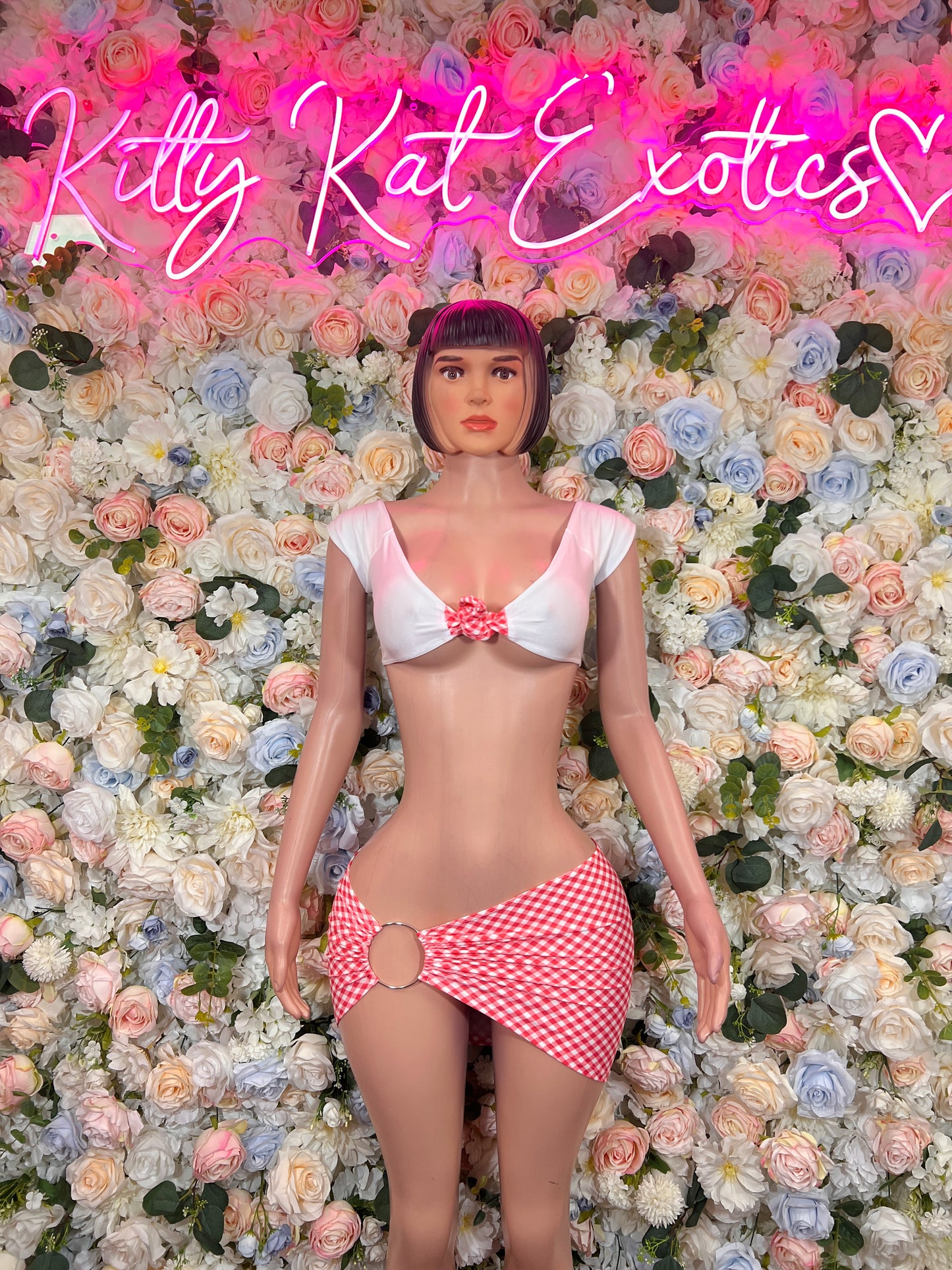 Coral White Two Piece Skirt Rave Wear