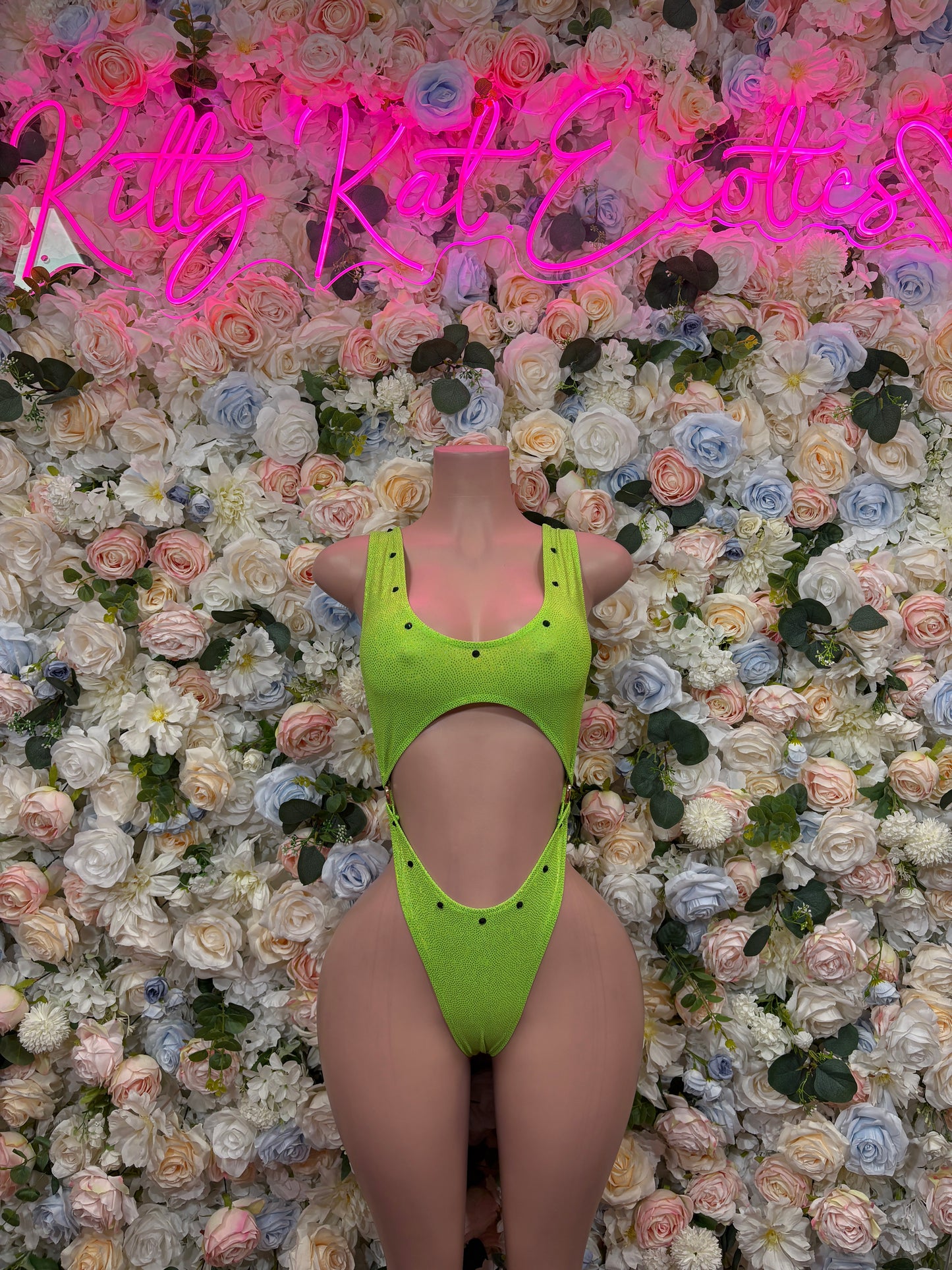 Exotic Dancewear One-Piece Bodysuit - Neon Green Raves, & Festival Clothing