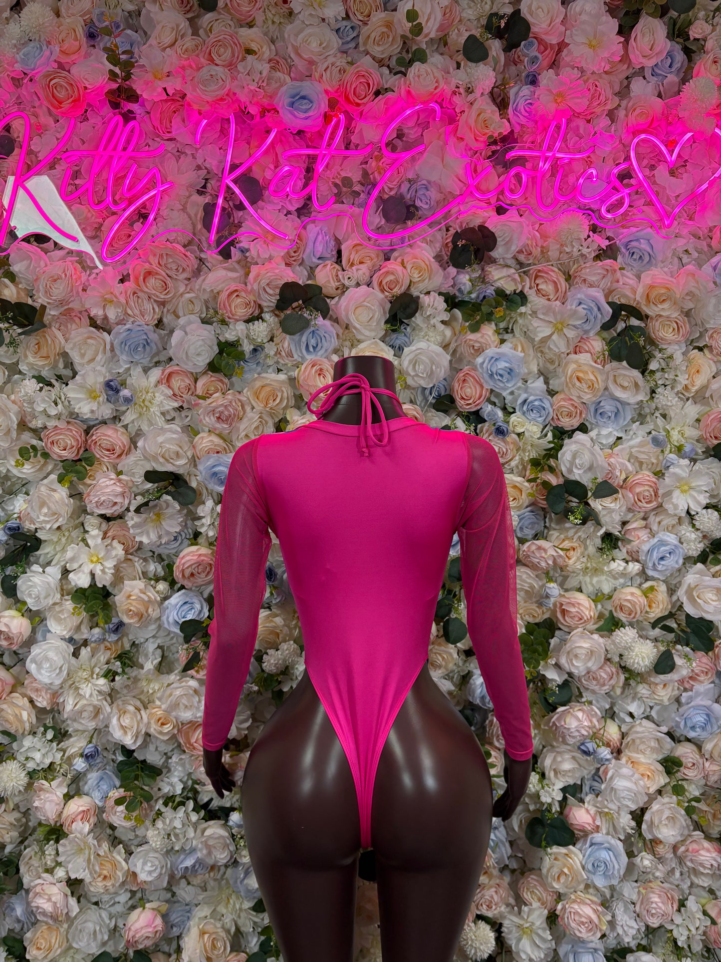 Bottlegirl One-Piece Bodysuit Pink Blue Metallic  - Custom Design | Exotic Dancewear for Performers, Raves, & Nights Out