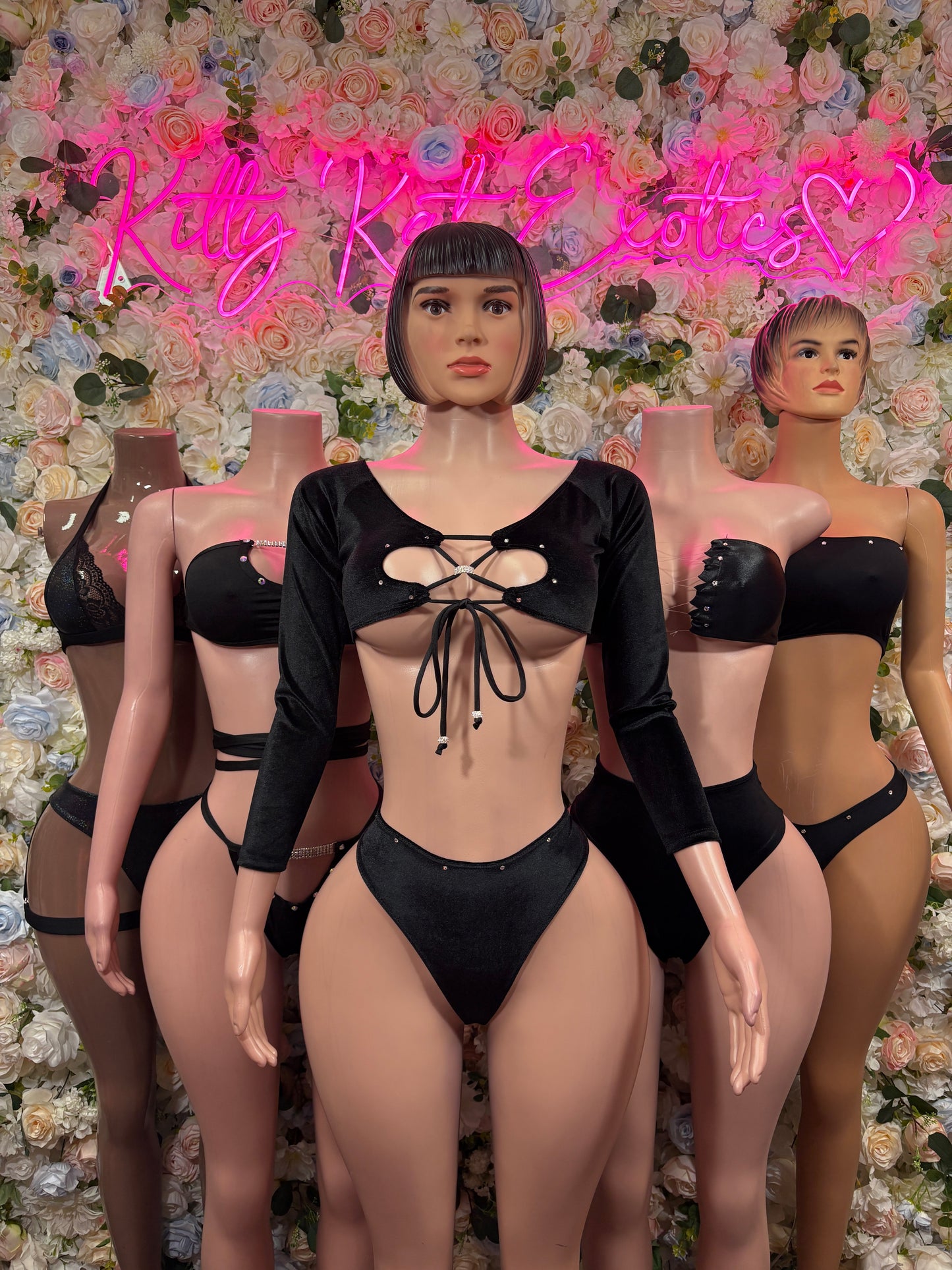 Black Bikini Two Piece Festival Outfit Dancewear Clubwear