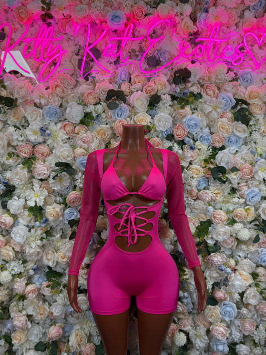 Bottlegirl Outfit One-Piece Pink Bodysuit   Bartender  | Exotic Dancewear Festival wear